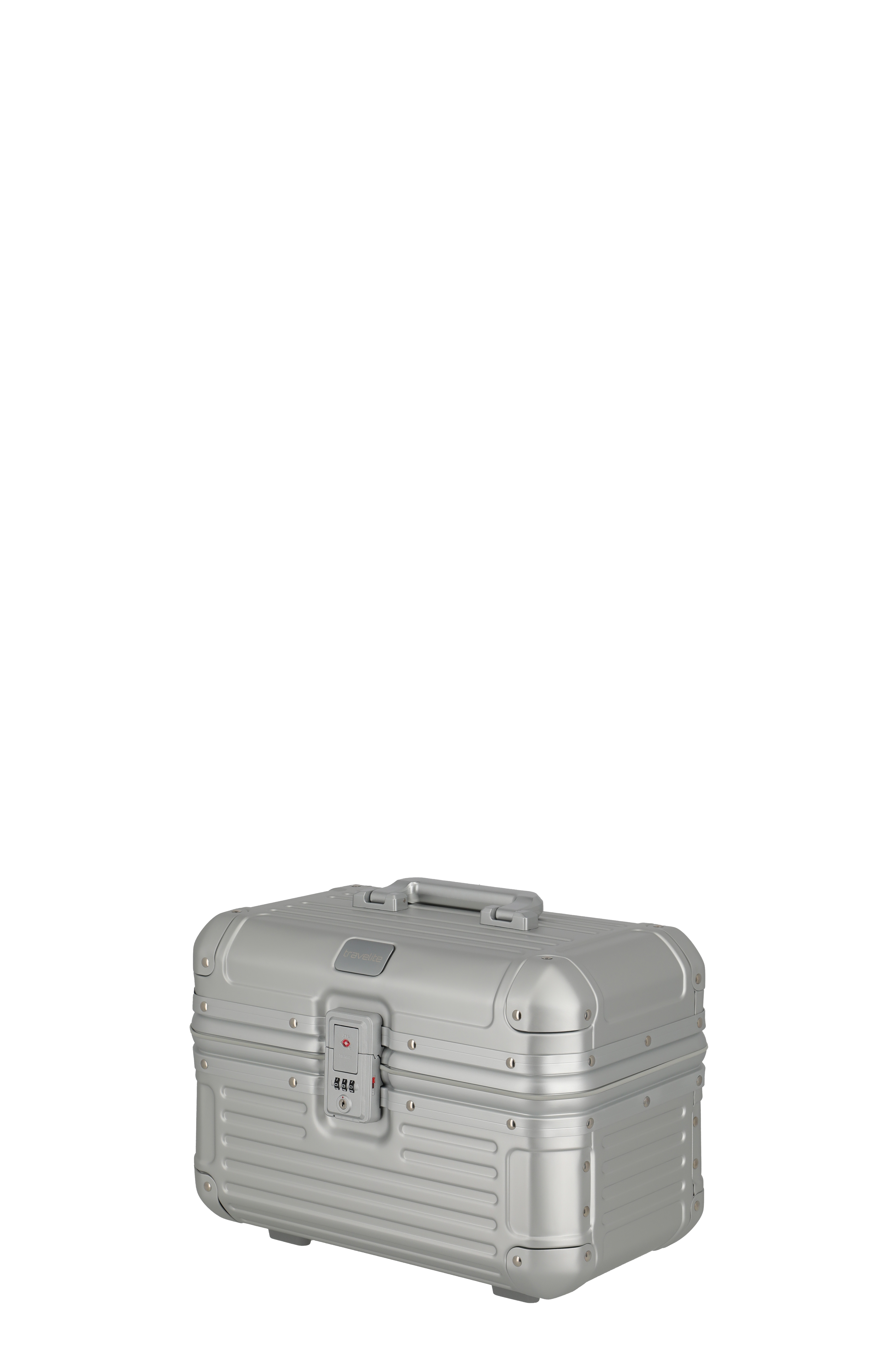 travelite Beautycase "NEXT Kosmetikkoffer Aluminium" Kosmetikkoffer mit herausnehmbarem Inlay und TSA-Schloss