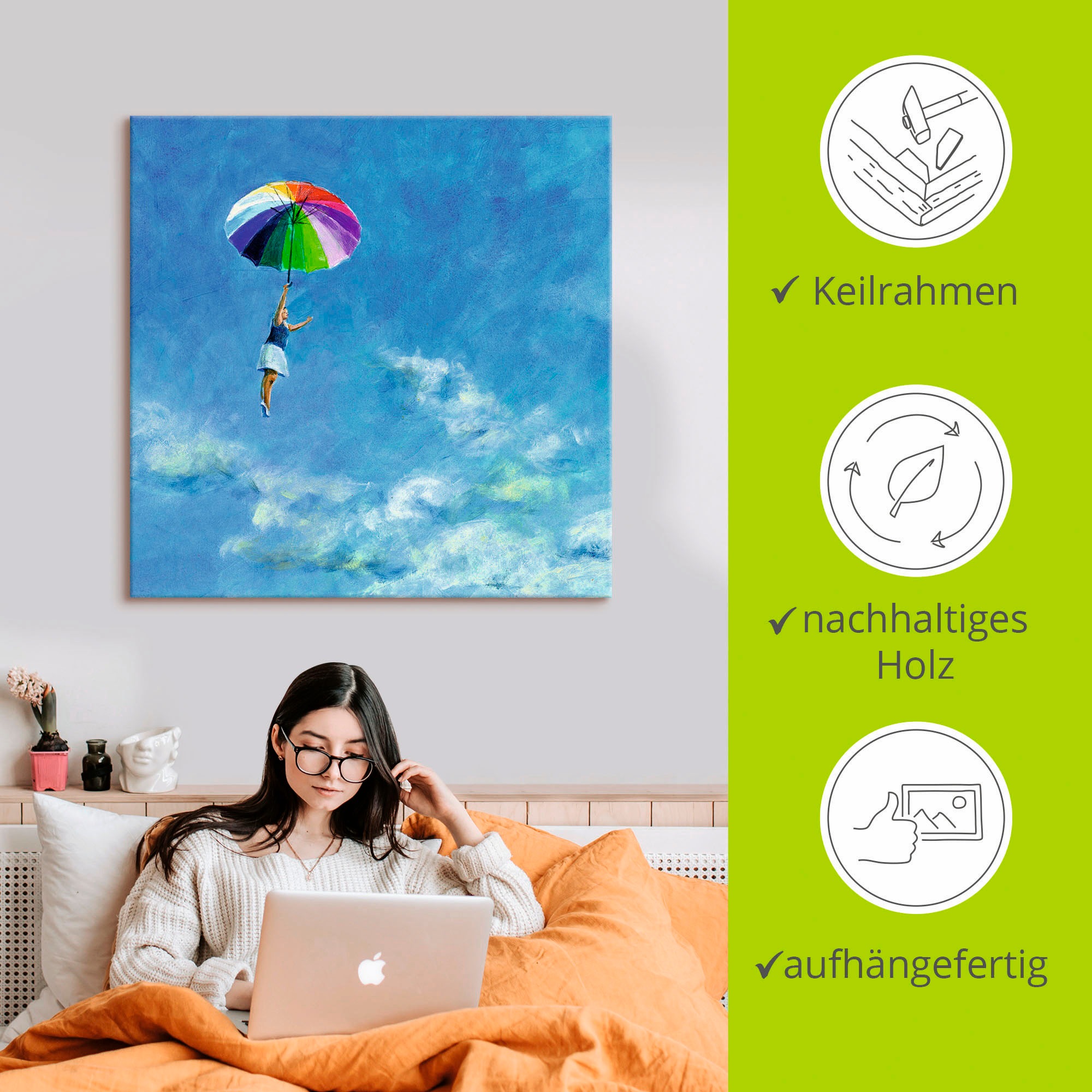 Artland Wandbild »Das Leben leben«, Frau, (1 St.), als Leinwandbild, Poster in verschied. Größen