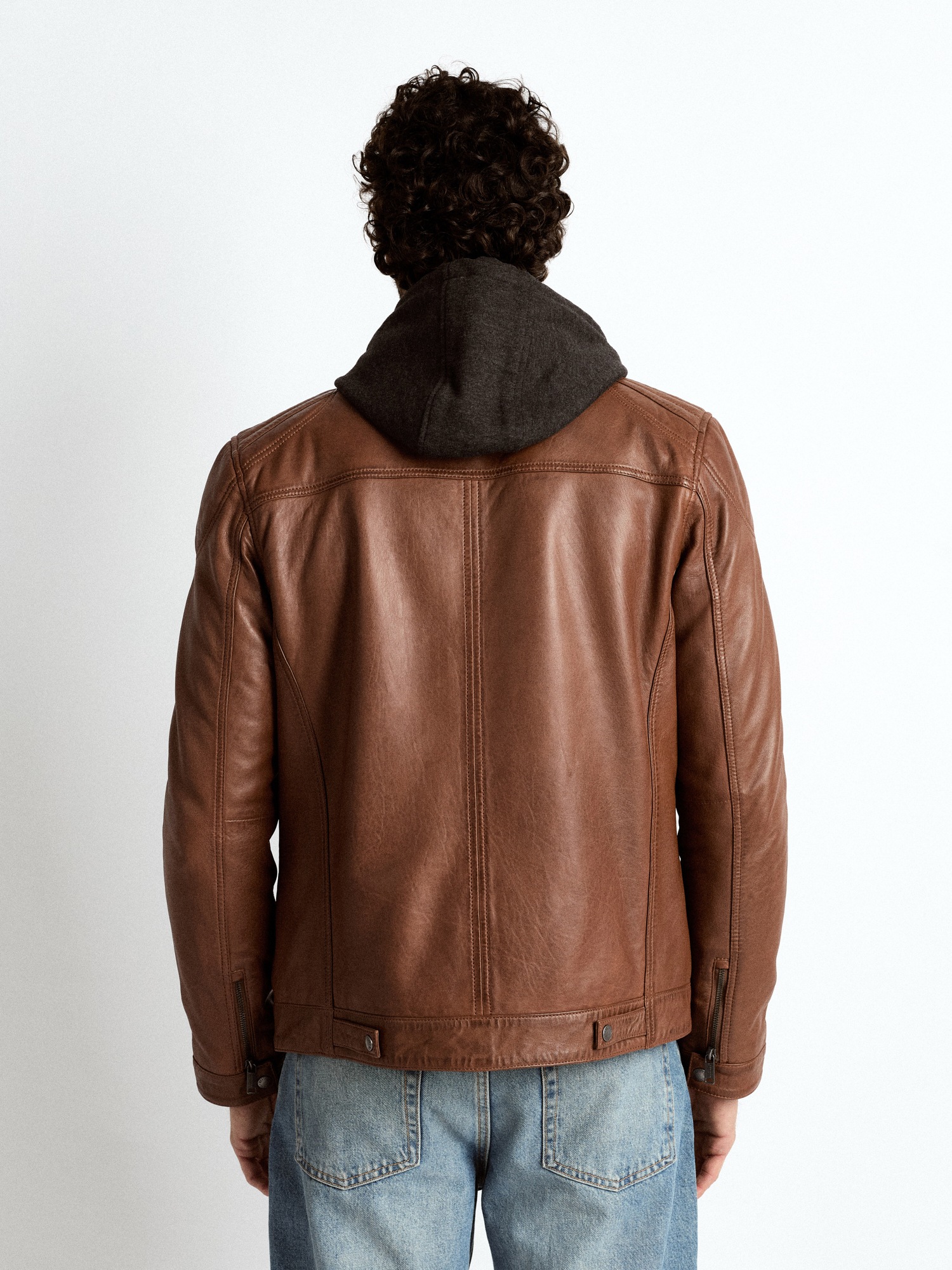 Mustang Foster Herren Lederjacke Braun Gr. M 3