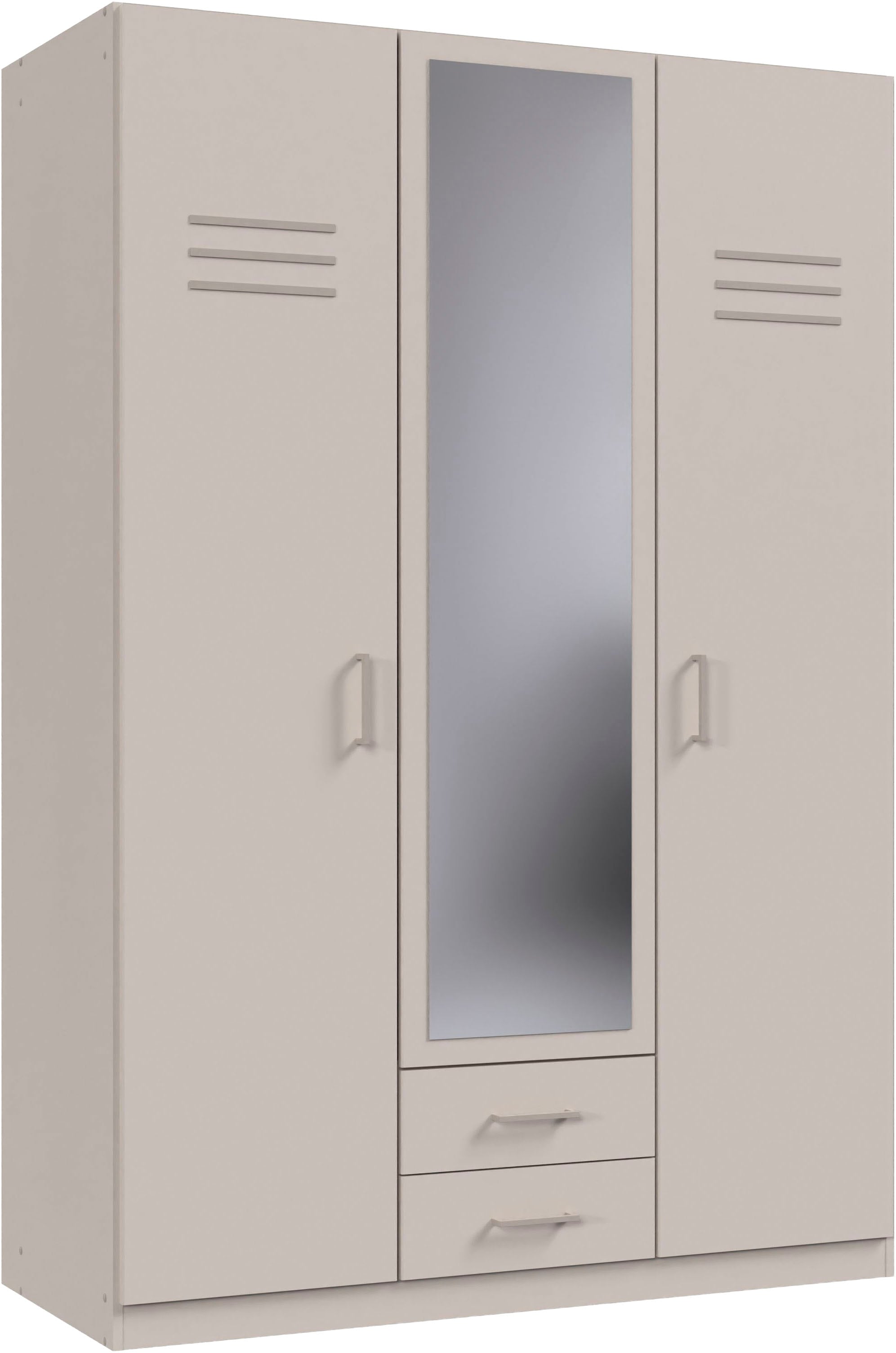 Wimex Drehtürenschrank "Coventry in den Breiten: 135 & 180cm erhältlich, Farbe: Kaschmir" Kleiderschrank mit Spiegel und zwei Schubladen
