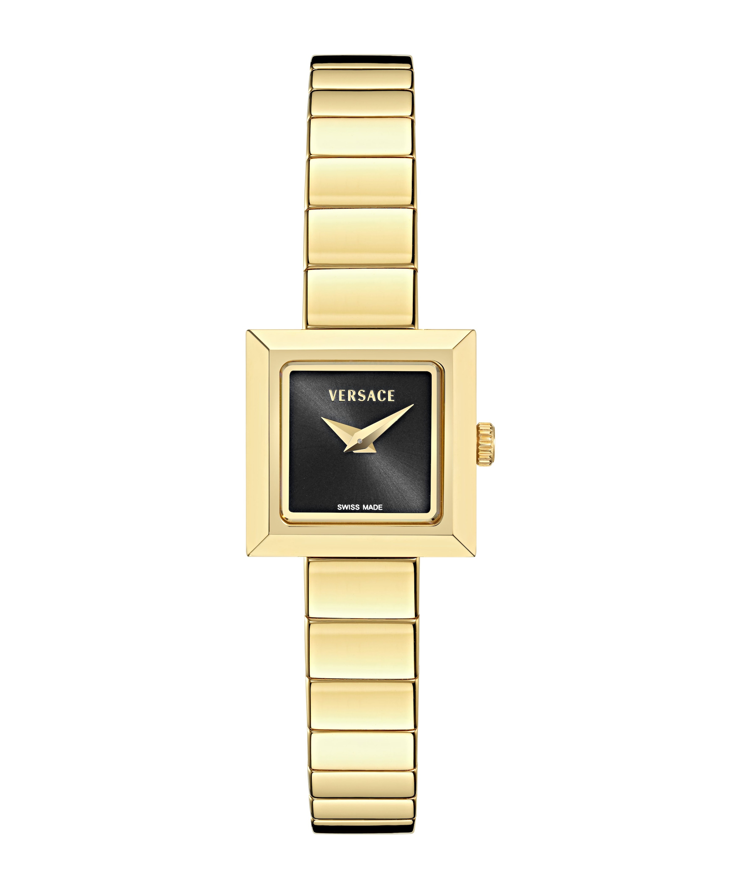 Versace Quarzuhr »V-SQUARE PETITE« Armbanduhr, Damenuhr, Swiss Made, Edelstahlarmband, analog