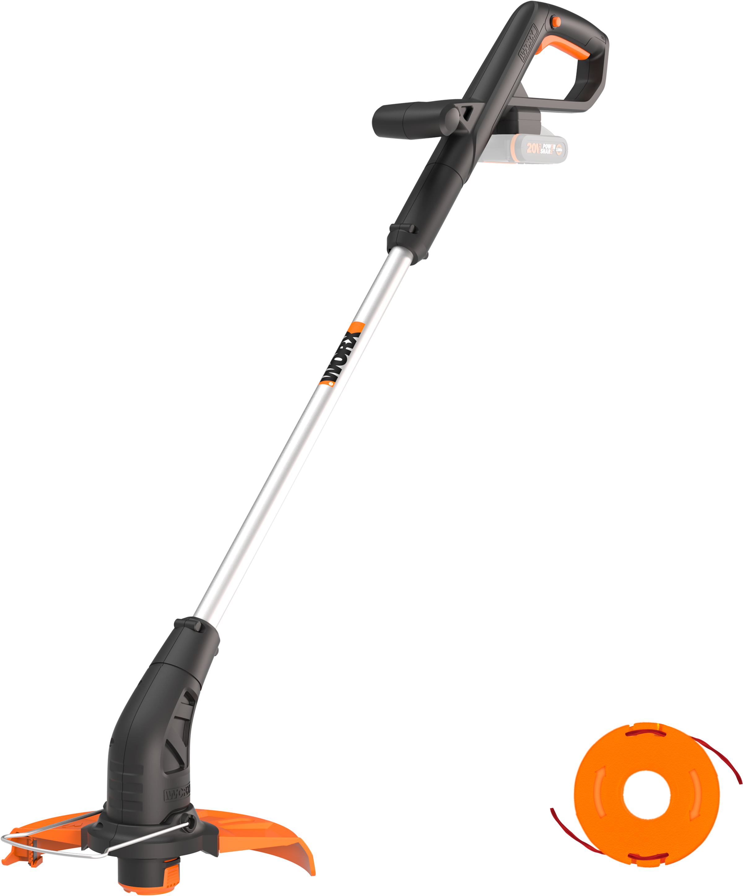 Worx Akku-Rasentrimmer "WG157E.9", 2-in-1 Gerät, automatische Fadenverlängerung, ohne Akku und Ladegerät