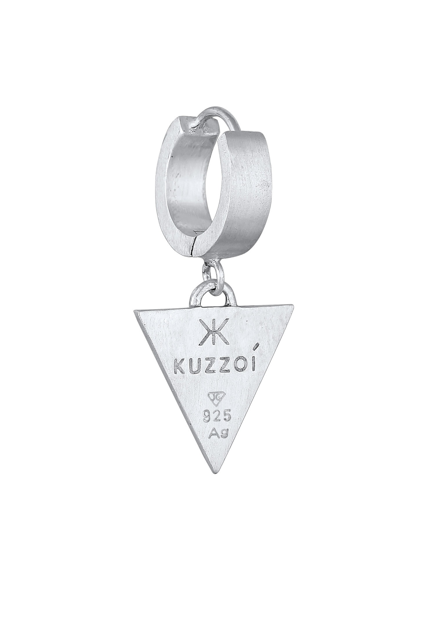Kuzzoi Paar Creolen »Single Creole Dreieck Matt 925 Sterling Silber«