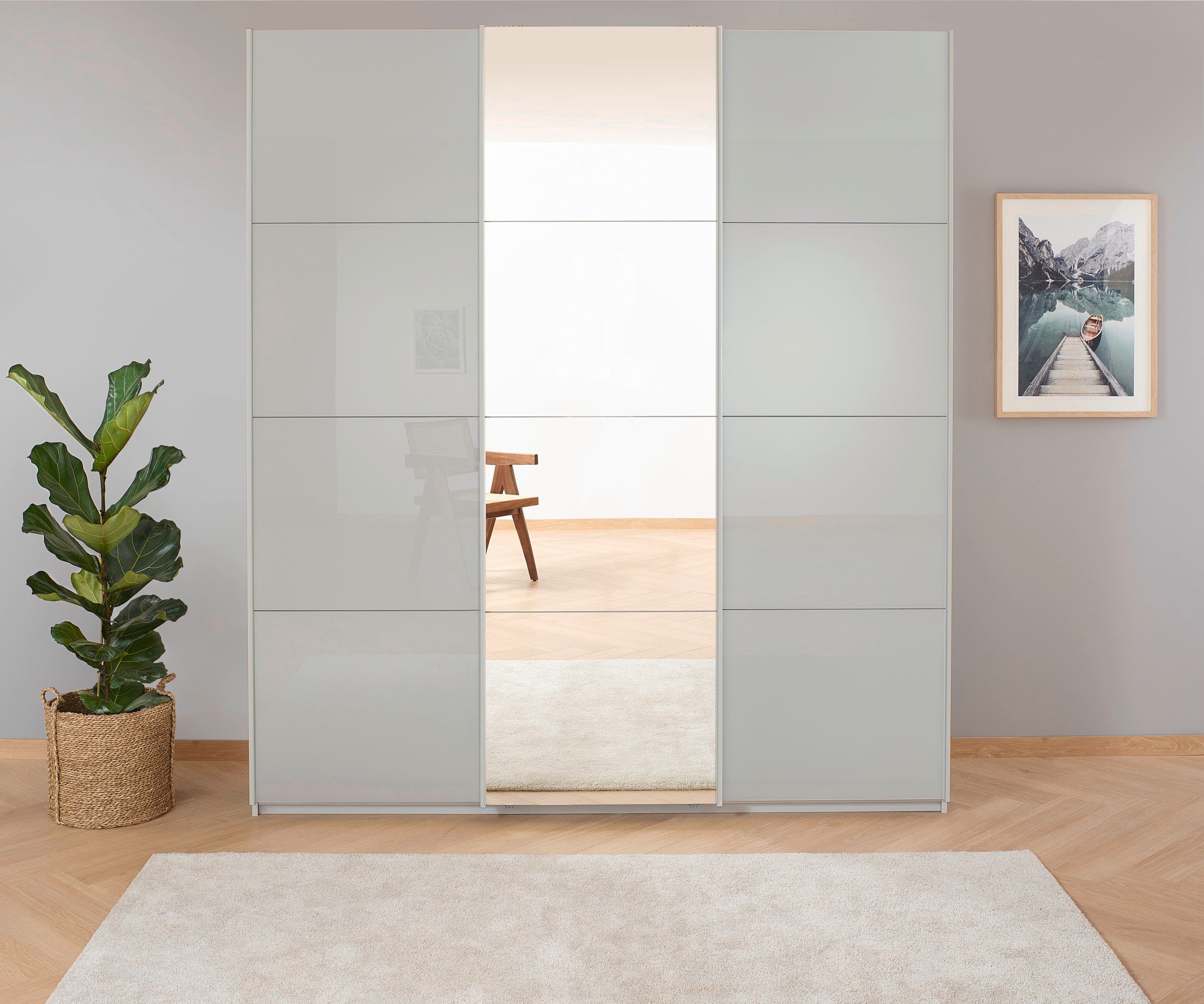 OTTO home "Mehrzweckschrank Aktenschrank Möbel Mietswohnung Schlafzimmer KOLUNA" 3 Ausstattungen BASIC/CLASSIC/PREMIUM (inkl. SOFT-CLOSE-FUNKTION), Breiten 203/271/315/360 cm Höhen 210/229 Glas-Front MADE IN GERMANY