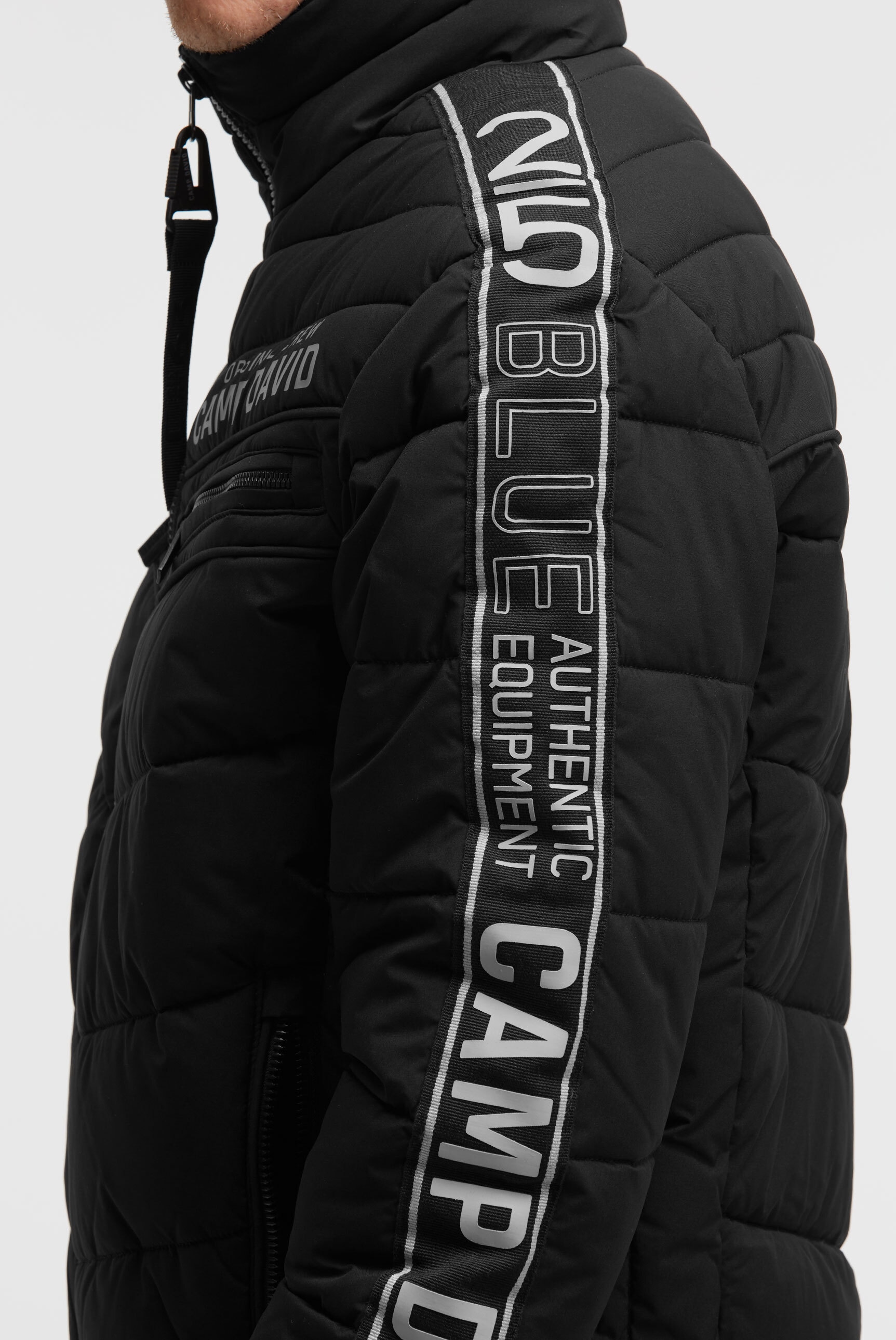 CAMP DAVID Winterjacke ohne Kapuze mit Rippbündchen im Ärmel