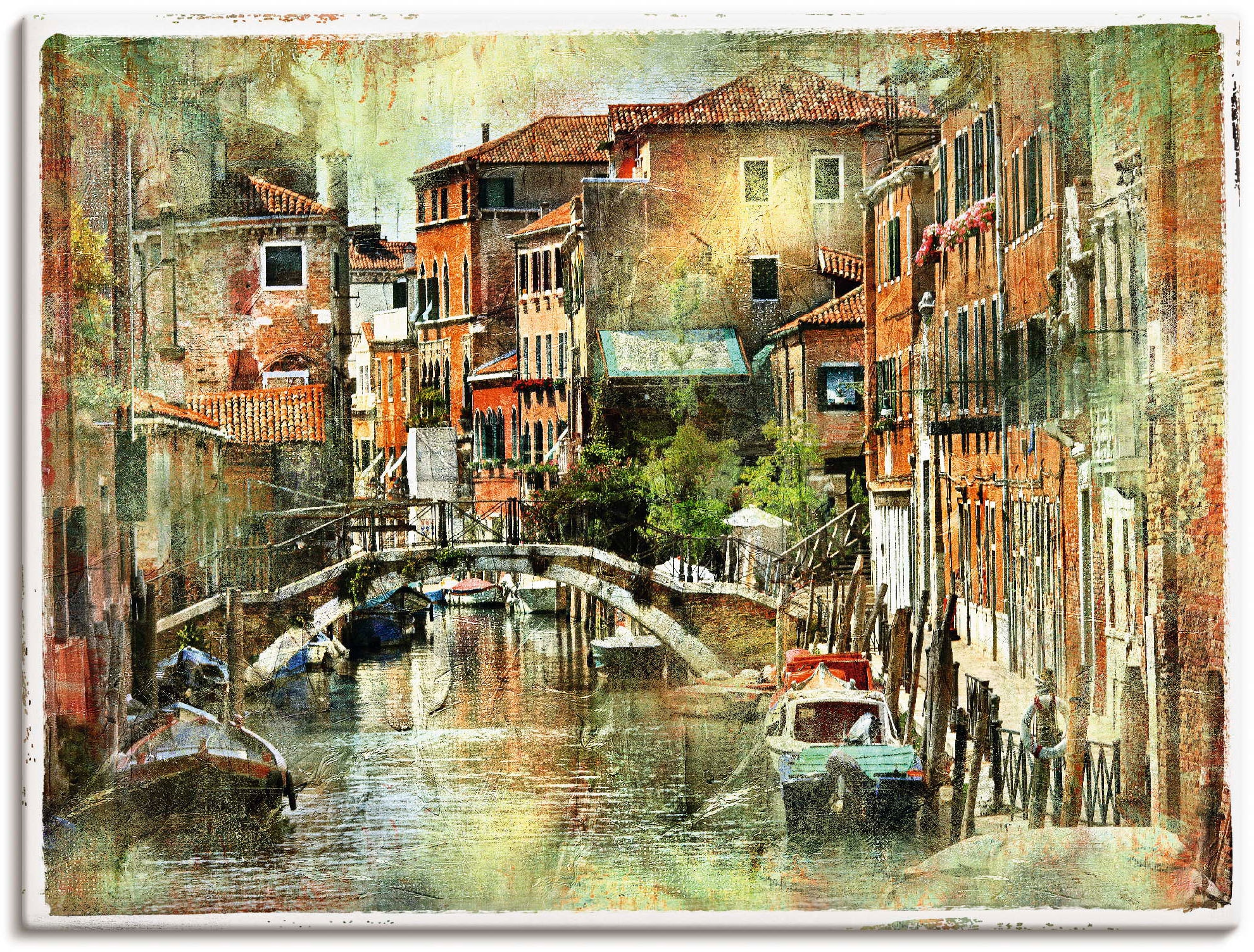 Artland Wandbild "Kanal in Venedig" Italien 1 Stk. tlg. als Leinwandbild, P günstig online kaufen