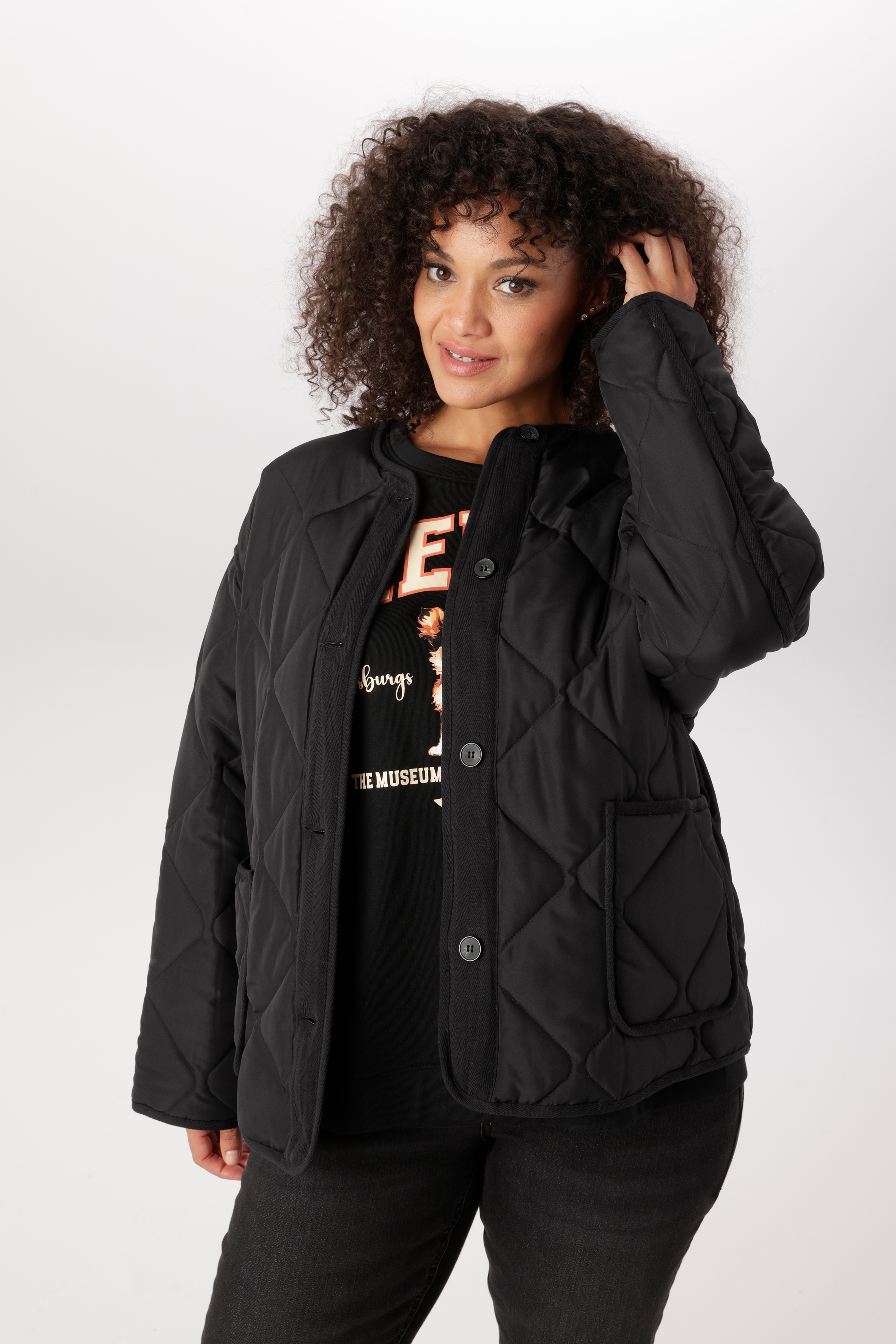 Aniston PLUS Steppjacke ohne Kapuze mit gesteppten Obermaterial - NEUE KOLLEKTION