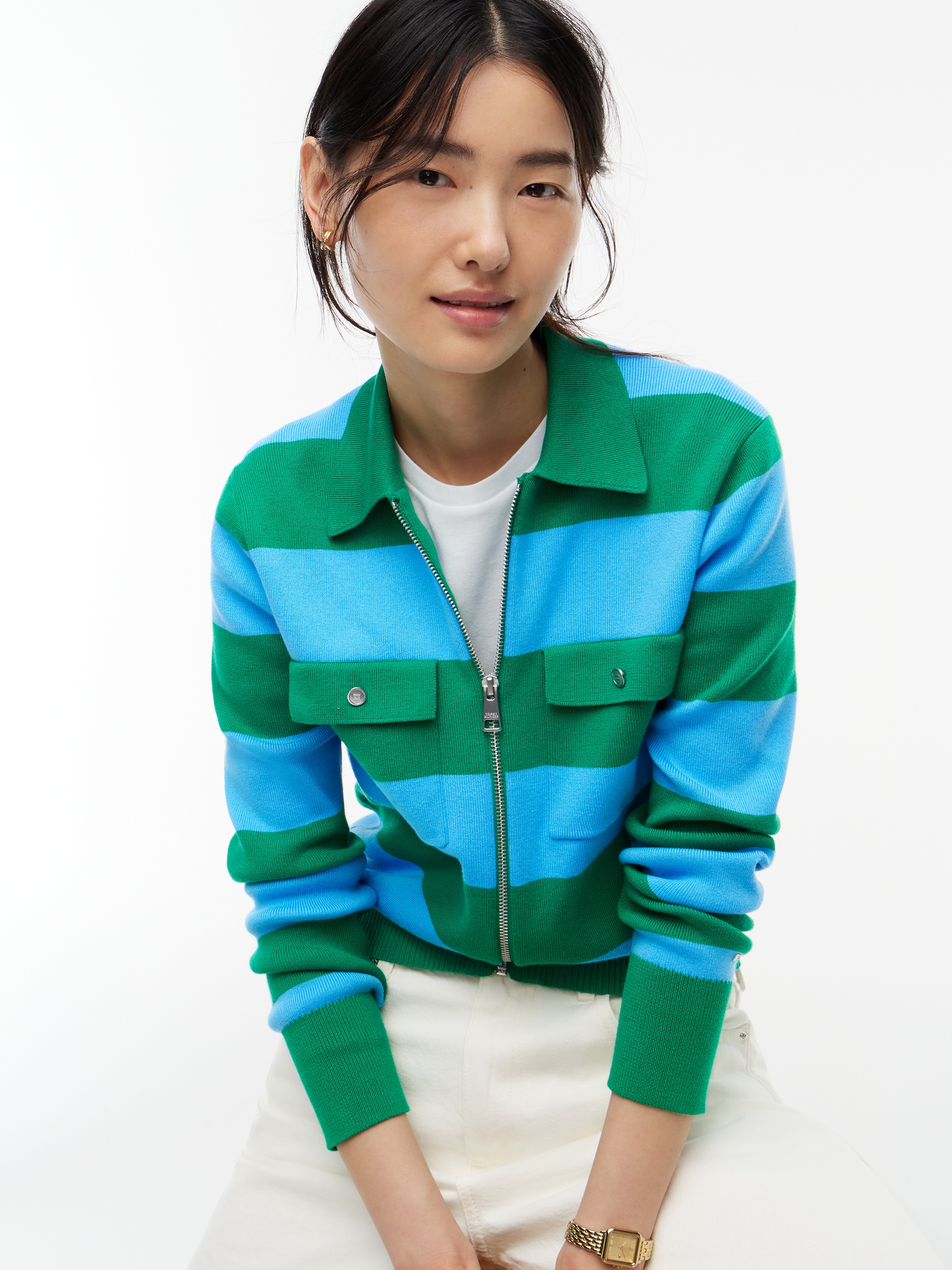 Tommy Hilfiger Strickjacke »COTTON FULL NEEDLE REG JACKET« Baumwollmischung