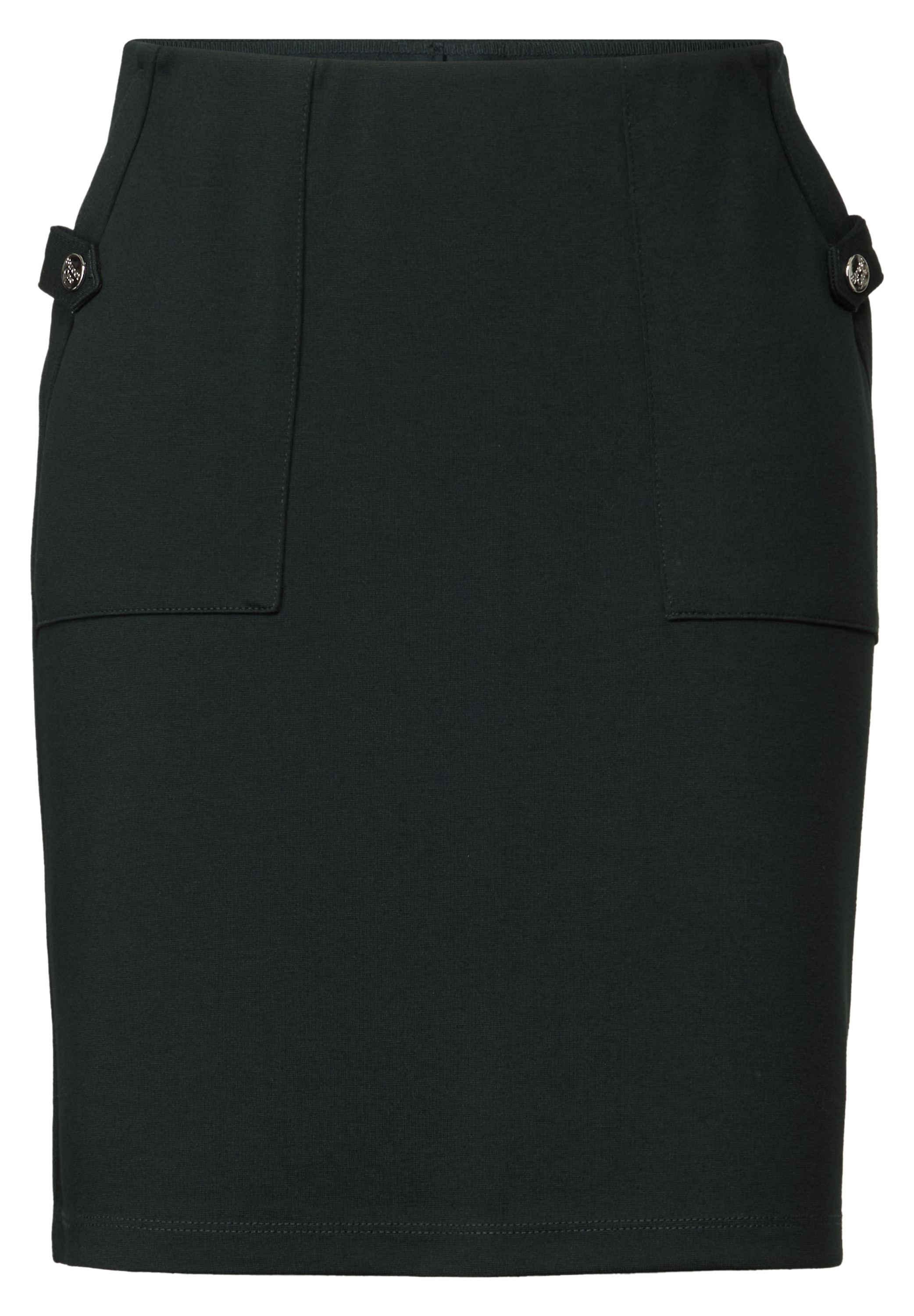 Minirock STREET ONE, Damen, Gr. 40, grün (pine grove grün), Stoff, 73% Viskose, 24% Polyester, 3% Elasthan, unifarben, normal kniefrei, Röcke Minirock, in Unifarbe 3