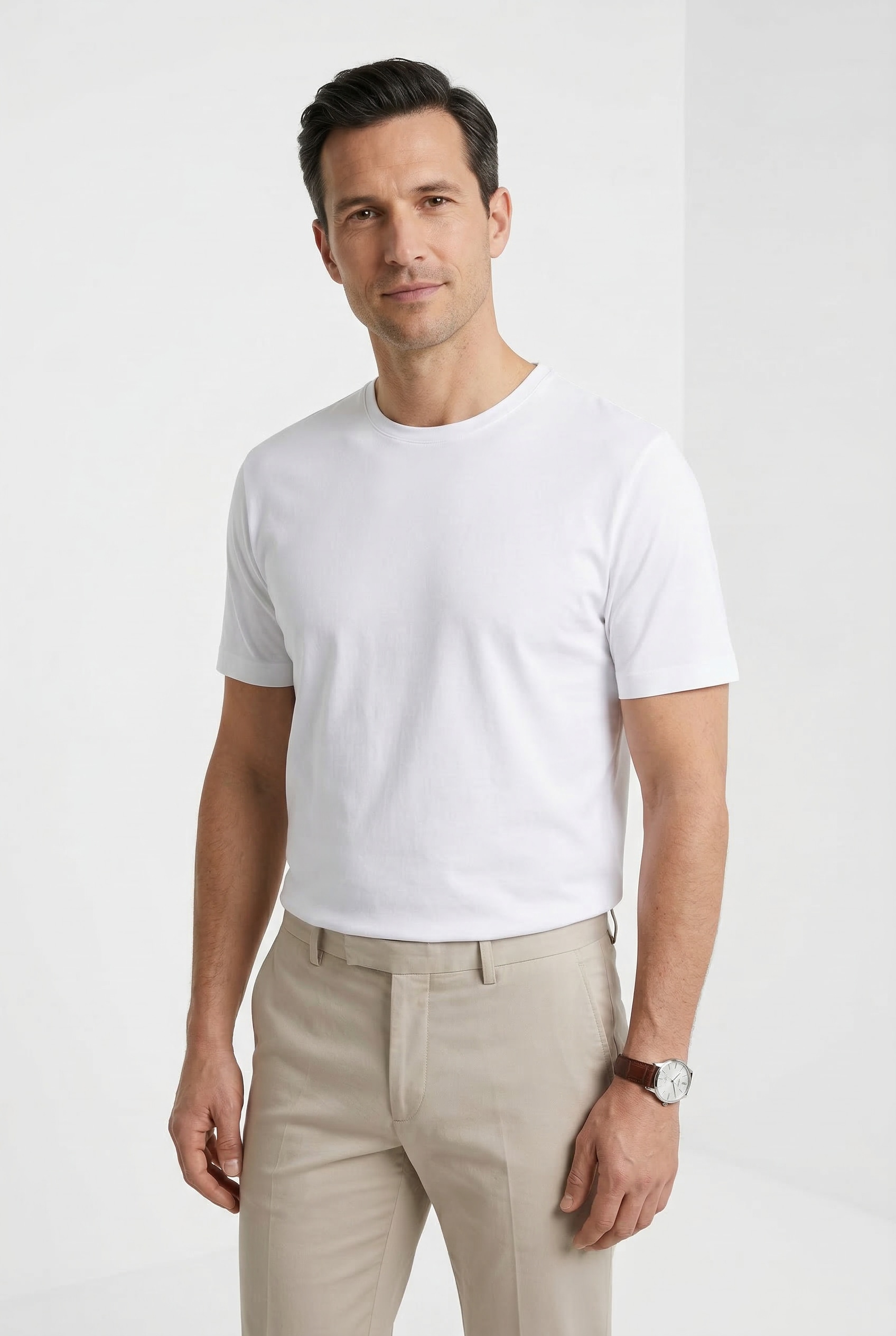 OLYMP T-Shirt Packung, 3er, 3 Stk. Rundhalsausschnitt, modern fit, reine Baumwolle