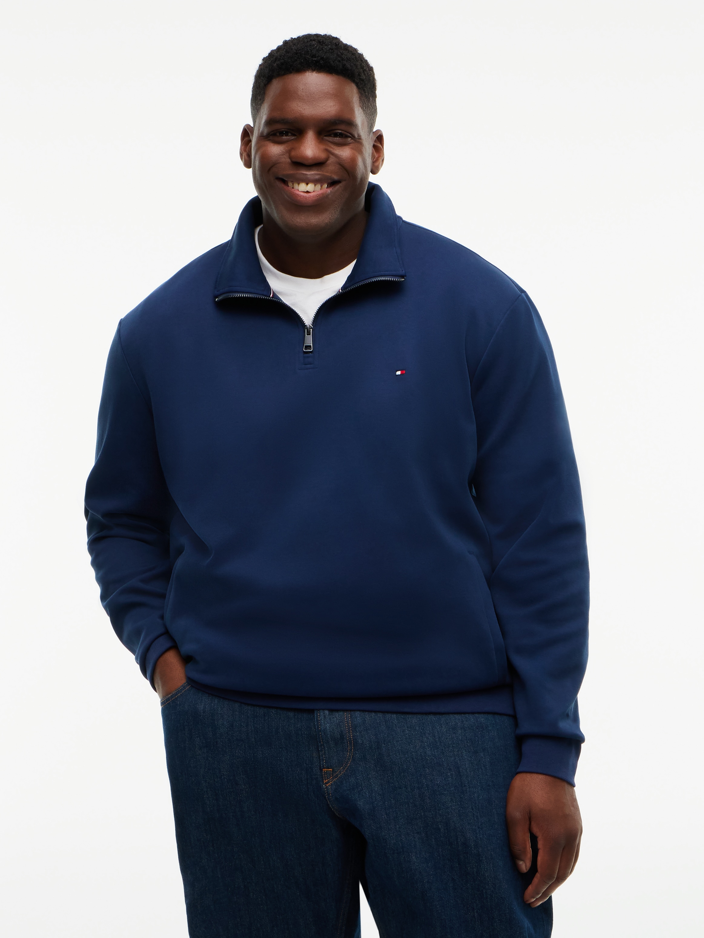 Tommy Hilfiger Big & Tall Sweatshirt "BT-ESSENTIAL INTECHNO 1/4 ZIP", Große Größen, Stehkragen