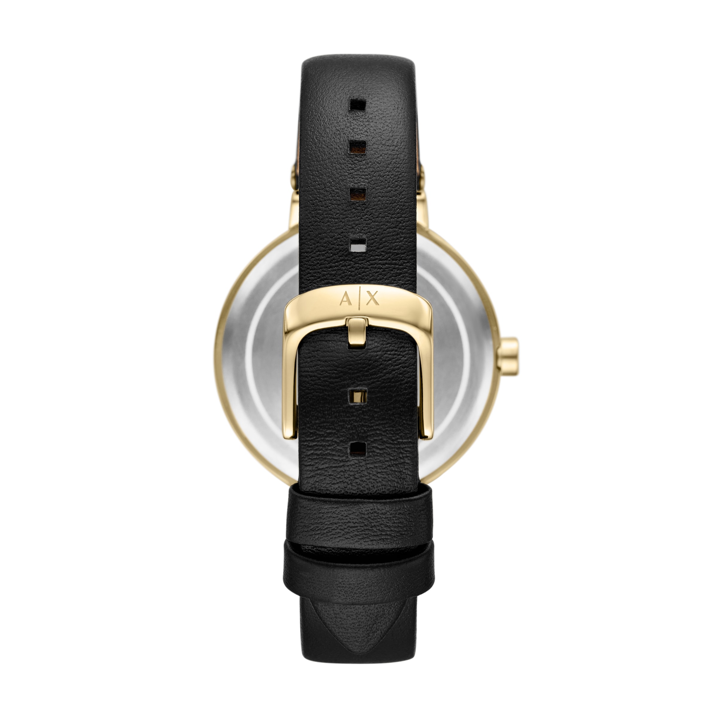 ARMANI EXCHANGE Quarzuhr, Armbanduhr, Damenuhr, Lederarmband, analog, Glassteine