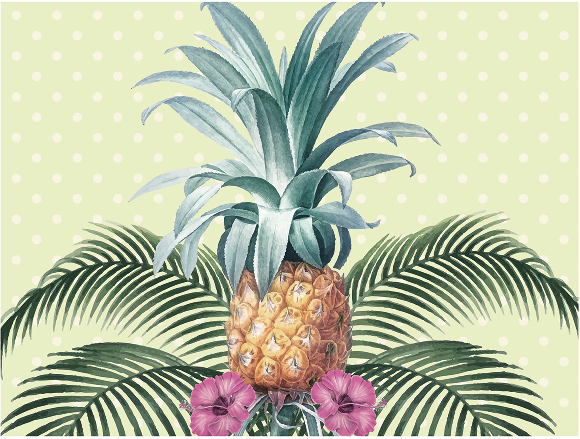 Platzset »Pineapple«, (Set, 4 St.), für innen und außen geeignet, wasserabweisend