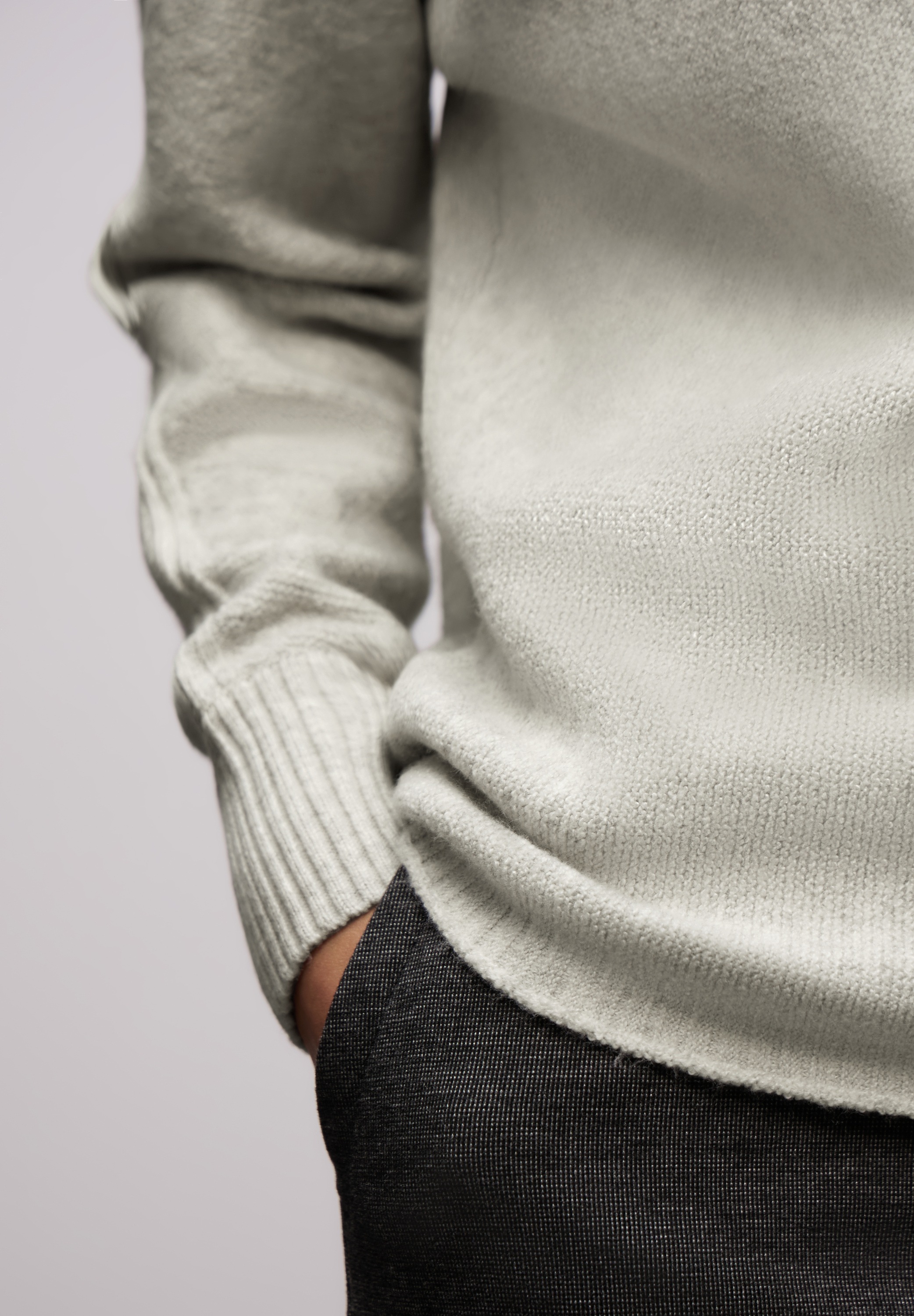 Street One Damen Rundhalspullover Pelican Grey Gr. 36 3