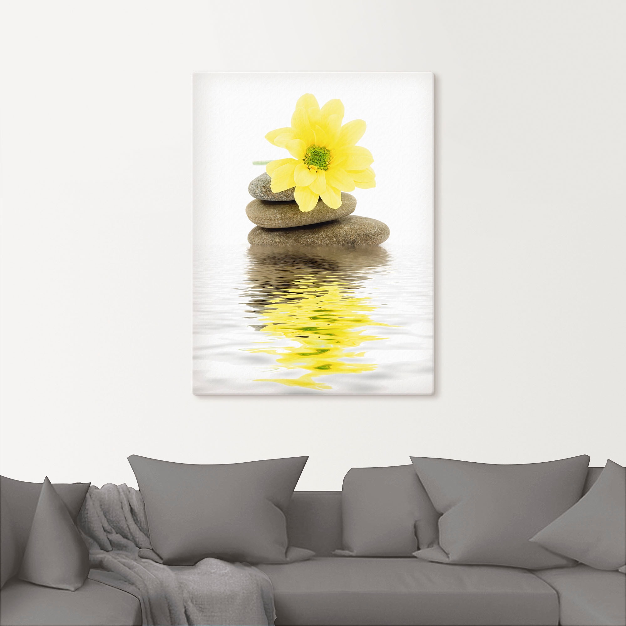 Artland Wandbild »Zen Spa Steine mit Blumen II«, Zen, (1 St.), als Alubild, Outdoorbild, Leinwandbild, Poster in verschied. Größen