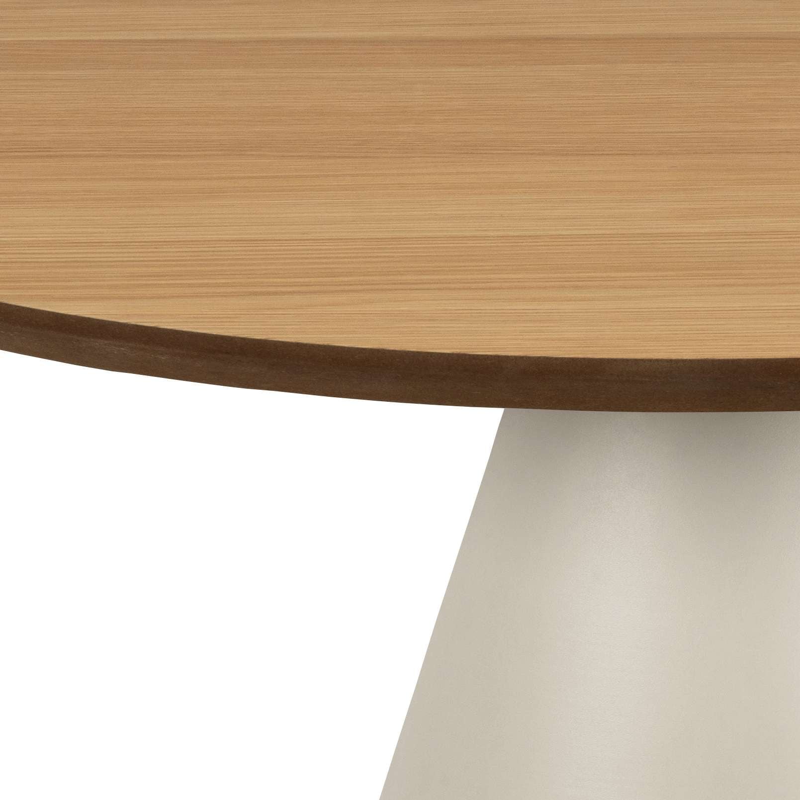 ACTONA GROUP Couchtisch »Soli«, Rund Couchtisch, Tischplatte matt Eiche, Säule Gestell grau, Ø65x43cm