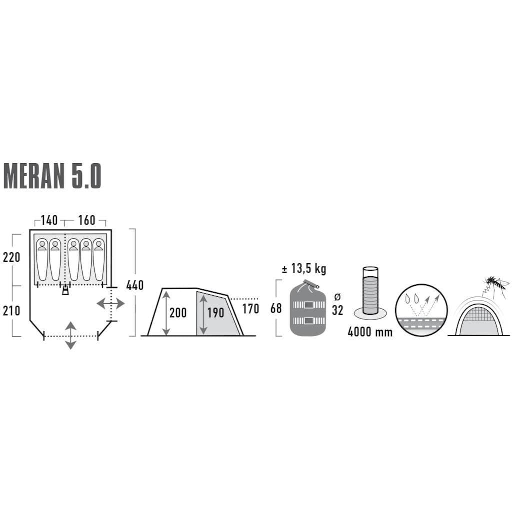 High Peak Tunnelzelt »Meran 5.0«, 5 Personen