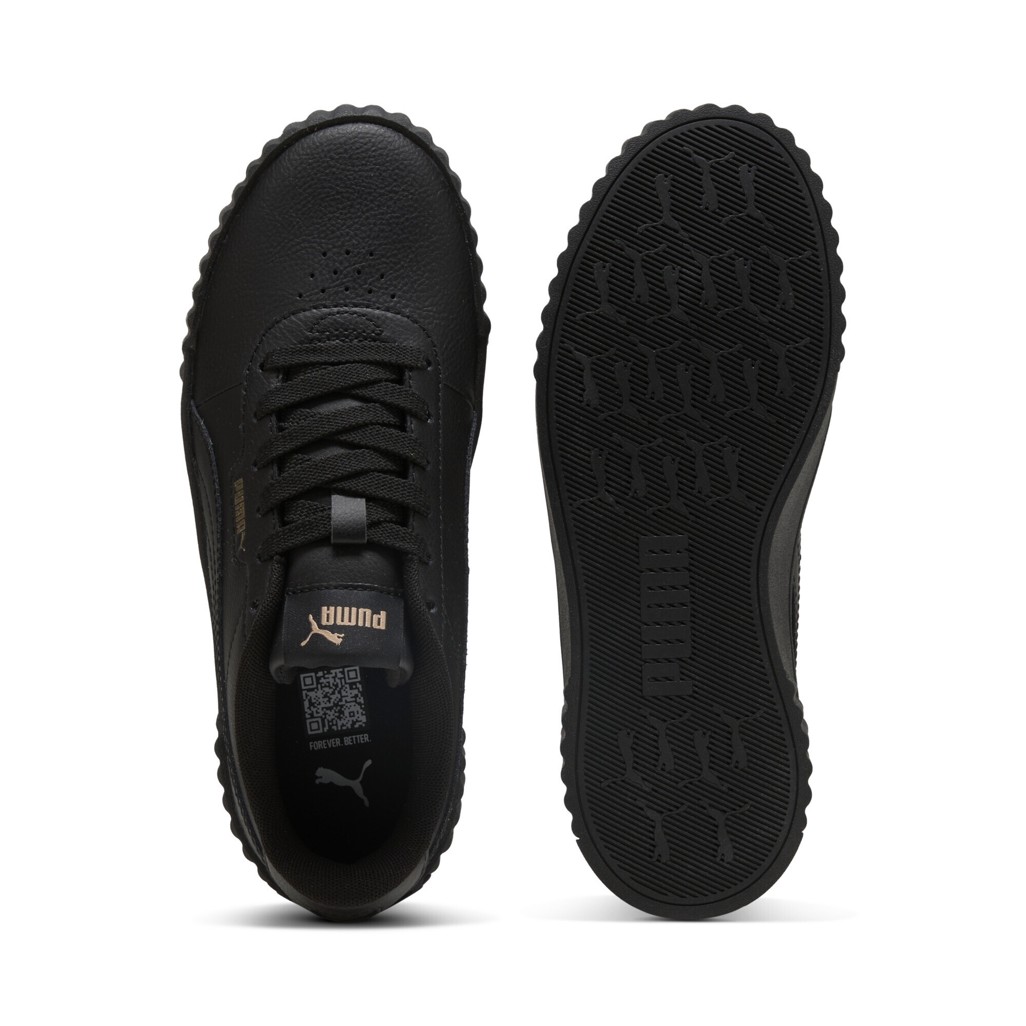 Puma Carina 3.0 Sneakers Women's Black Gold Size 42 6