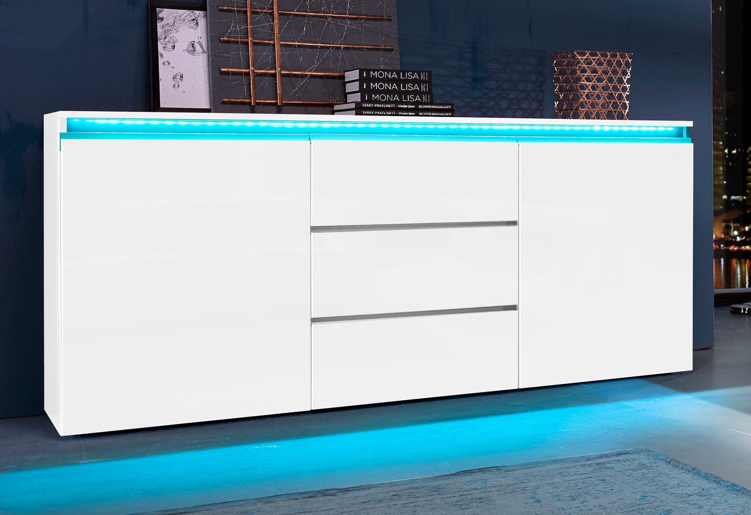 Sideboard »Magic, Kommode, Schrank, Kredenz«, mit 2 Türen und 3 Schubkästen Hochglanz...