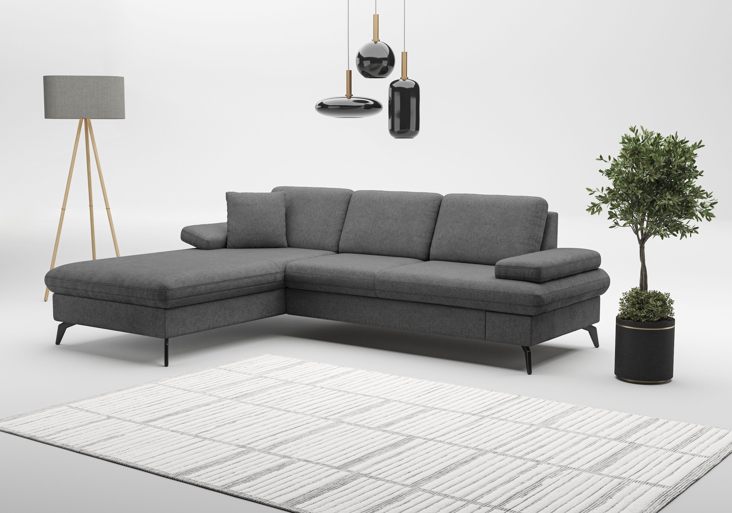 sit&more Ecksofa "Morris Jubi L-Form", inkl. Armteilfunktion und 1 Zierkiss günstig online kaufen