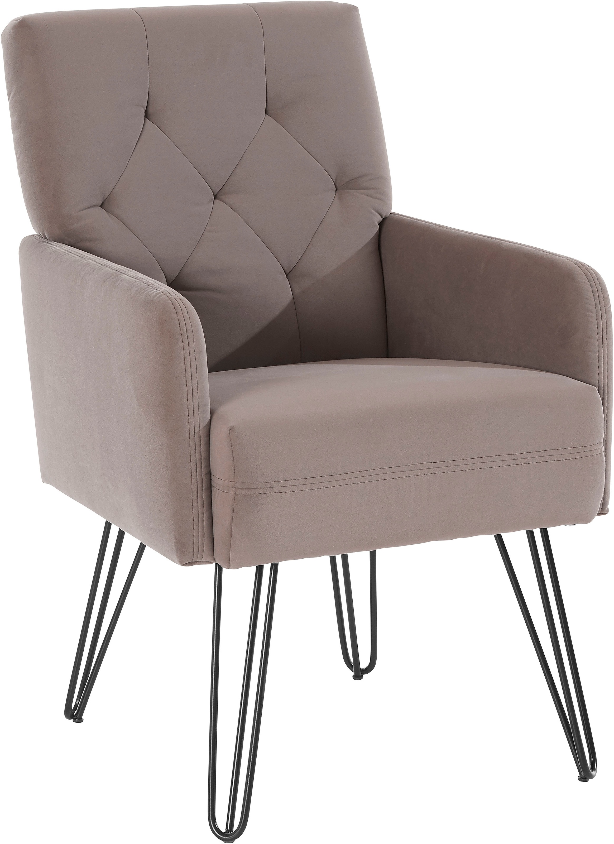 exxpo - sofa fashion Sessel »Doppio, Loungesessel mit Designuntergestell, bequem und elegant«, aufwendige Rückenverarbeitung, Breite 61 cm