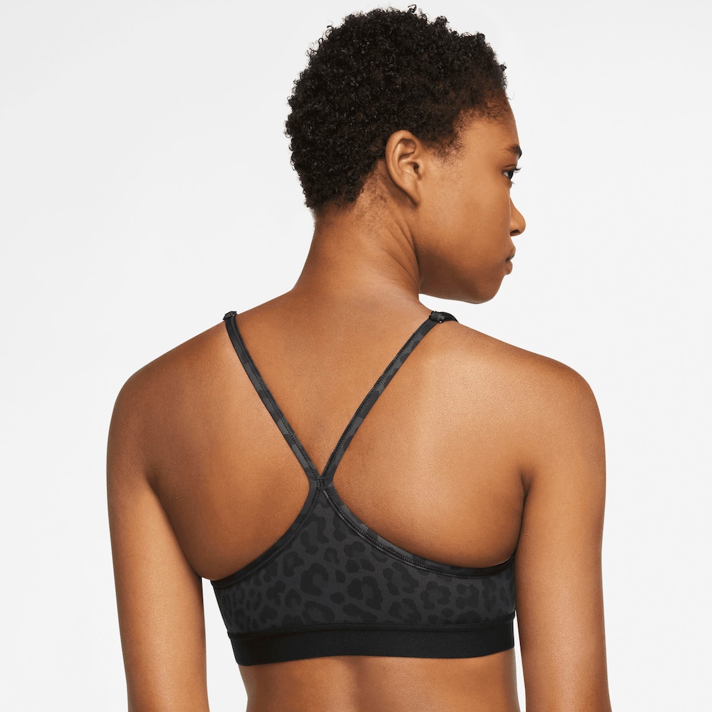 Nike Sport-BH »Indy Women's Light-Support 1-Piece Pad V-Neck Leopard Print Bra«