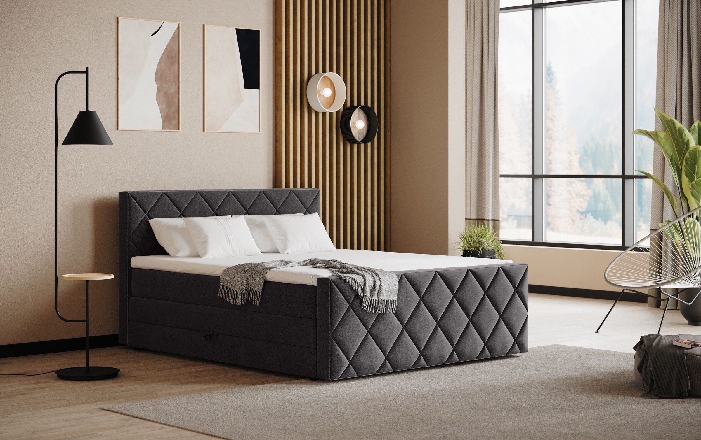 COTTA Boxspringbett "Tower inkl. Bettkasten, mit Keder in abgesetzter Farbe günstig online kaufen