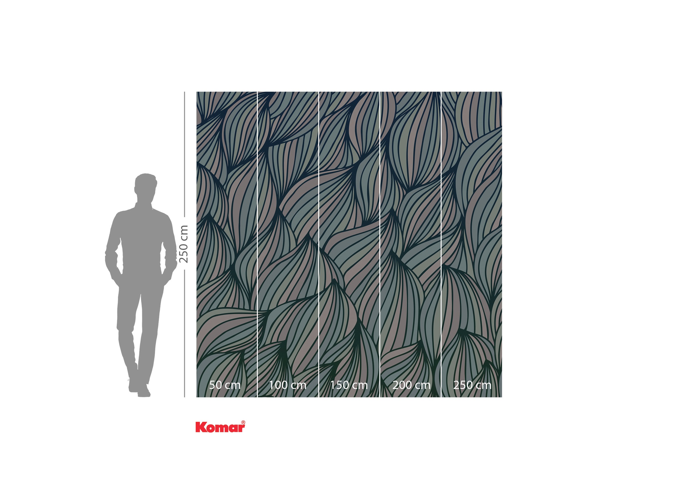 Komar Fototapete »Komar Vlies Fototapete - Gentle Waves - Größe 250 x 250 cm«, bedruckt