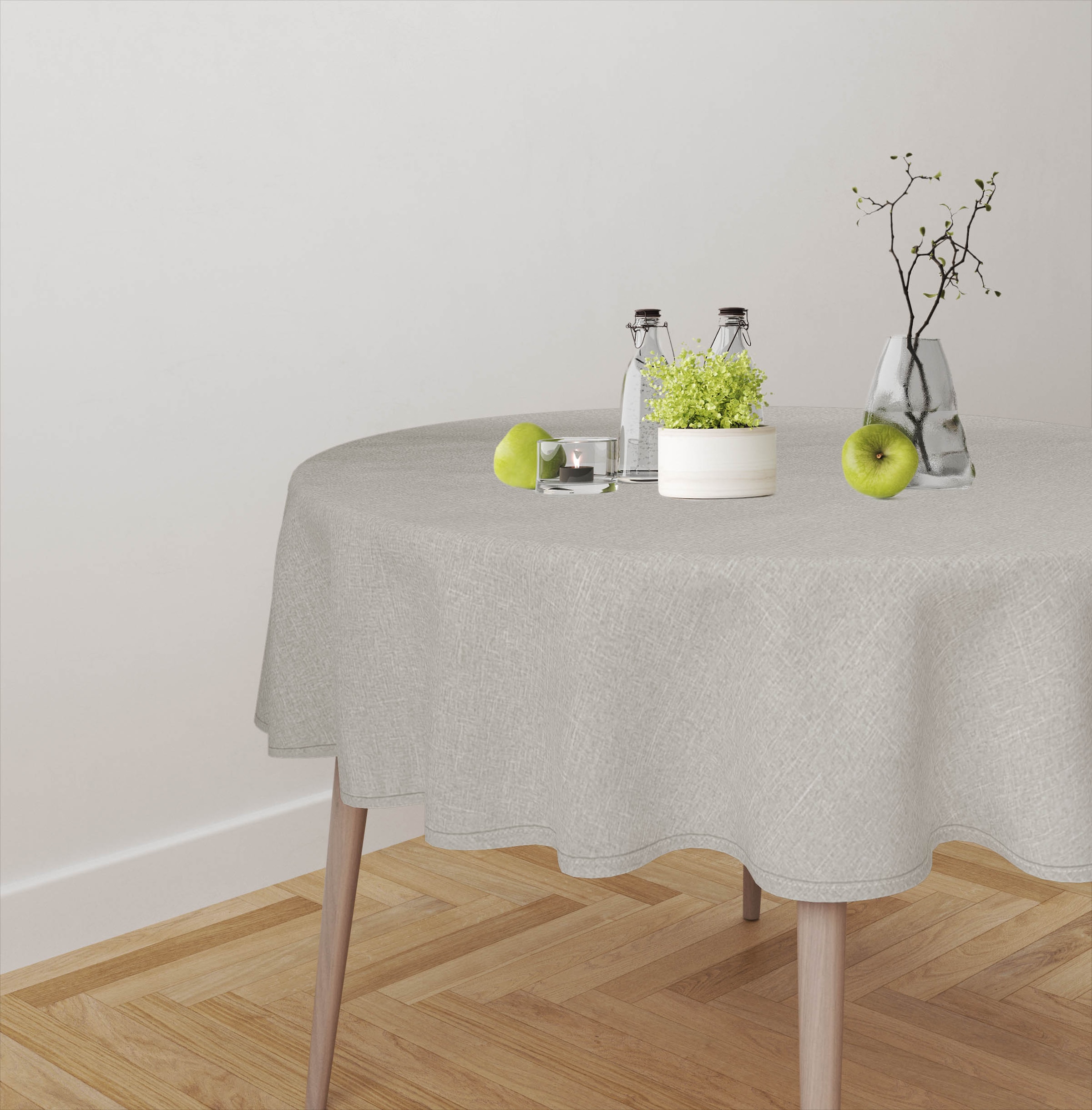 OTTO home Tischdecke "Josée, wasserabweisend, in eckig & rund" strukturiert, Leinenoptik, uni,wasserabweisend, pflegeleicht, Deko
