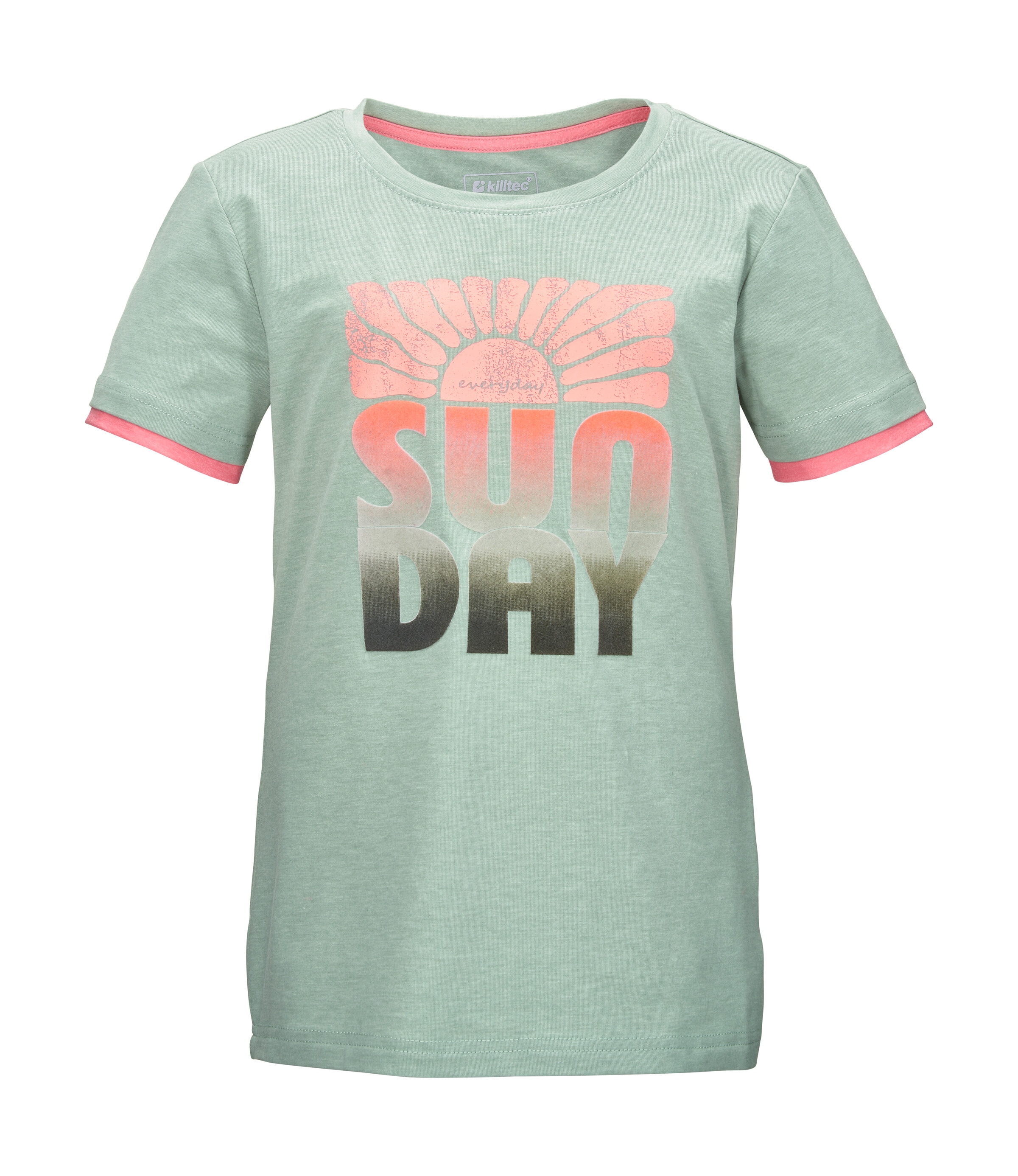 Killtec T-Shirt "KOS 133 GRLS TSHRT" Farbenfrohes Mädchen-T-Shirt mit „Sunday“-Print