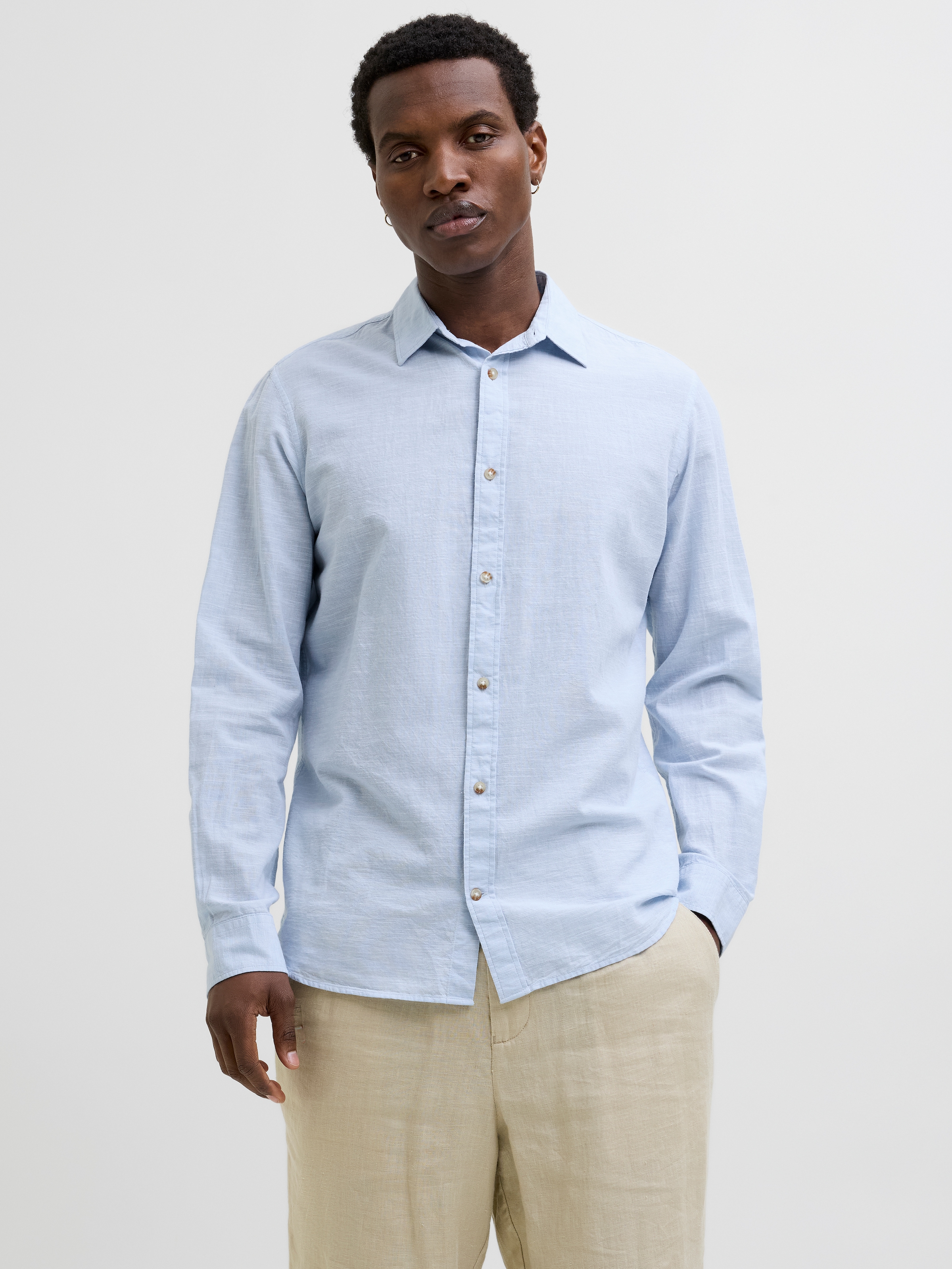 Jack & Jones "JJESUMMER SHIRT LS SN" mit Hemdkragen günstig online kaufen