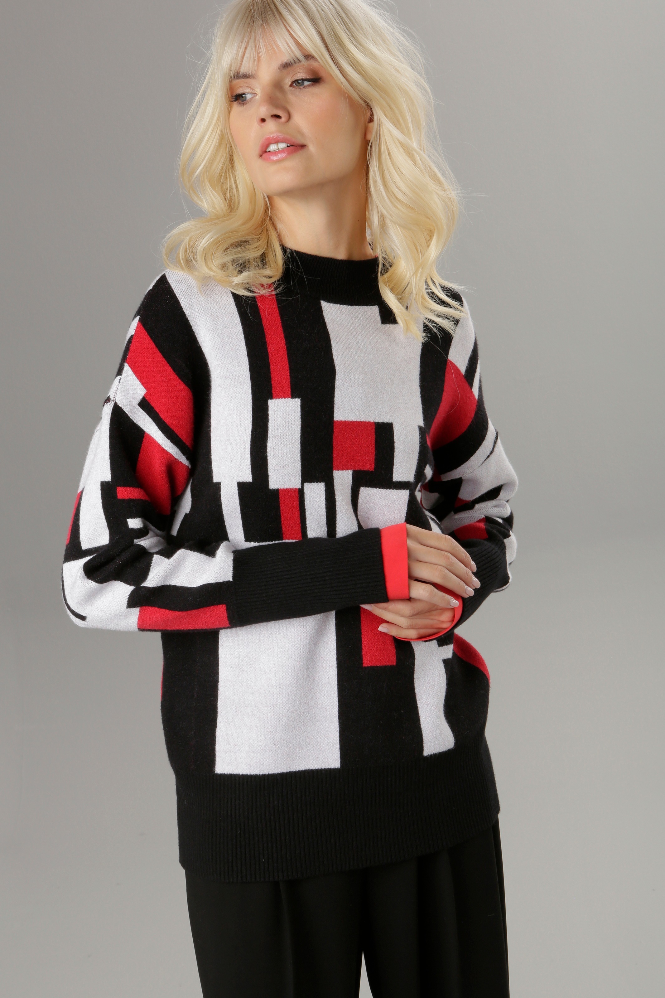 Aniston SELECTED Strickpullover, mit grafischem Muster und lässiger  Oversize-Form - NEUE KOLLEKTION für kaufen | BAUR | Blusenshirts