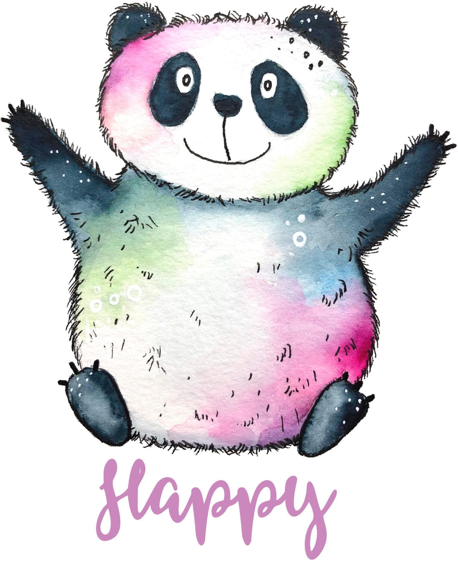 Wandtattoo »Happy Panda«, selbstklebend, entfernbar