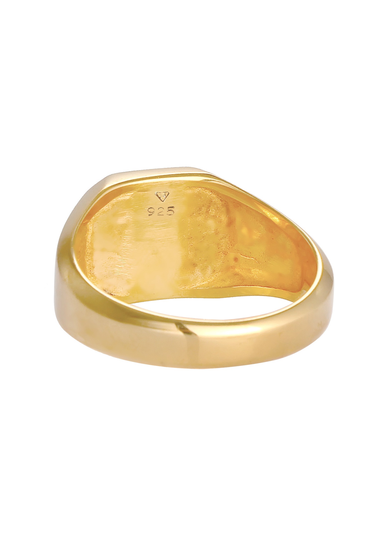 Siegelring KUZZOI "Herren Siegelring Emaille Schwarz Basic 925 Silber" Gr. 66, gold, Fingerringe, Herren, 66mm, Silber 925 (Sterlingsilber), Siegelring 3
