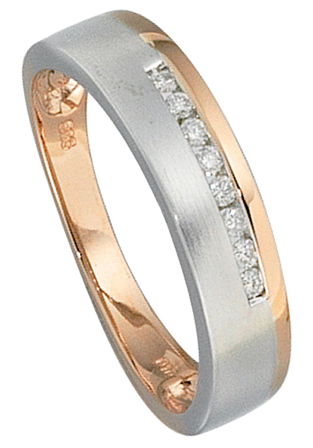 JOBO Diamantring, 585 Gold bicolor mit 8 Diamanten