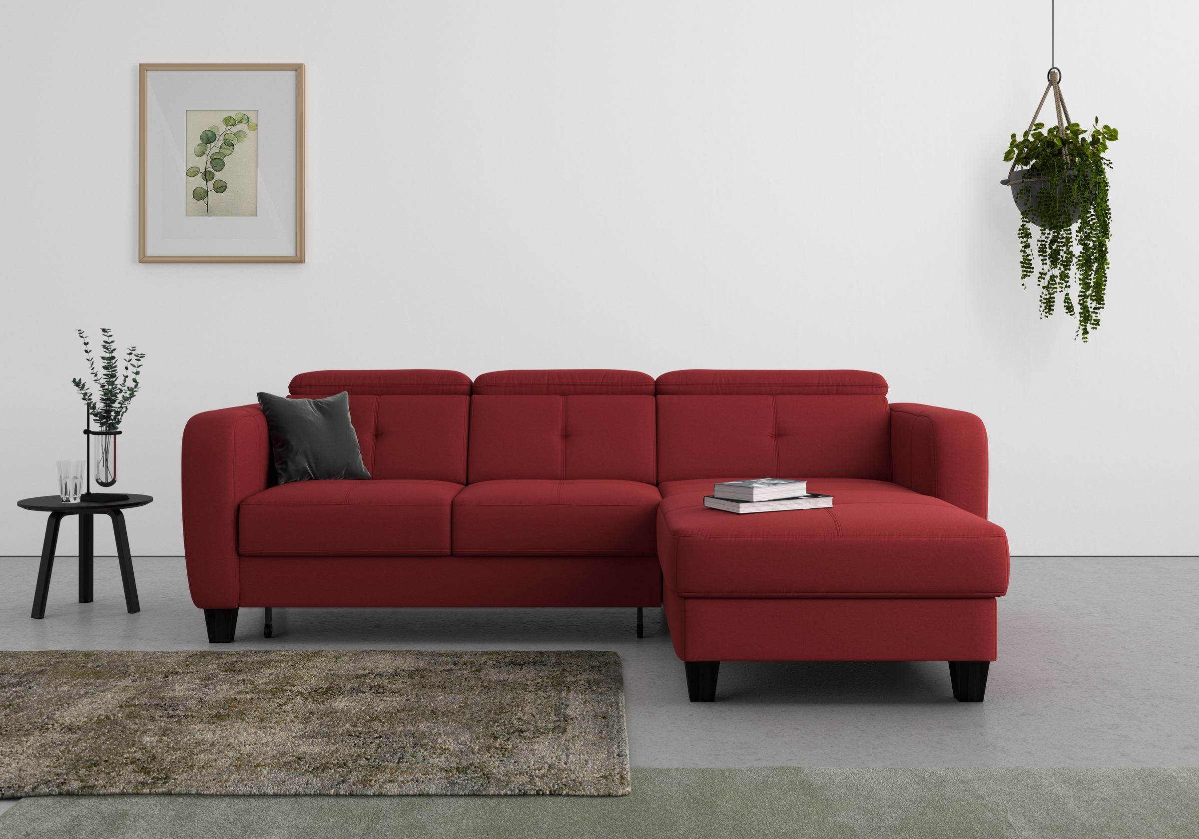 sit&more Ecksofa "Belluci L-Form" inklusive Federkern, wahlweise mit Schlaffunktion und Bettkasten