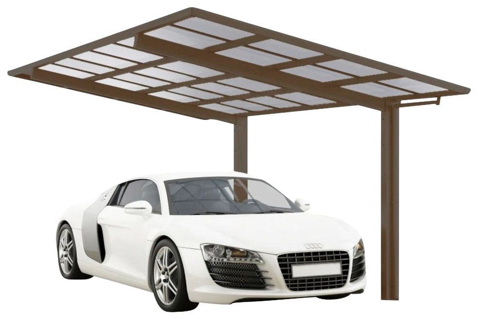 Ximax Einzelcarport "Linea Typ 60 Sonderbreite XS-bronze", Aluminium, 227 cm, bronze, Aluminium