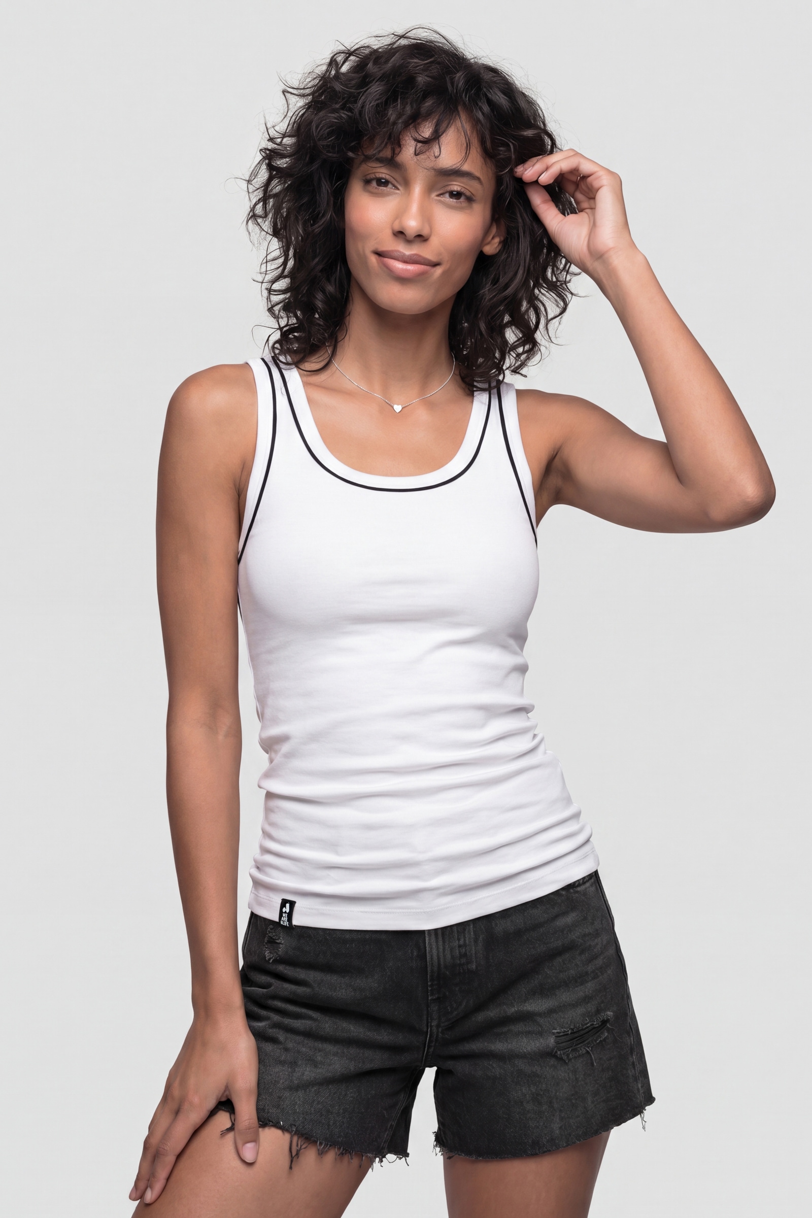 Alife & Kickin T-Shirt Achselshirt in Ripp-Optik mit Kontrastpaspel