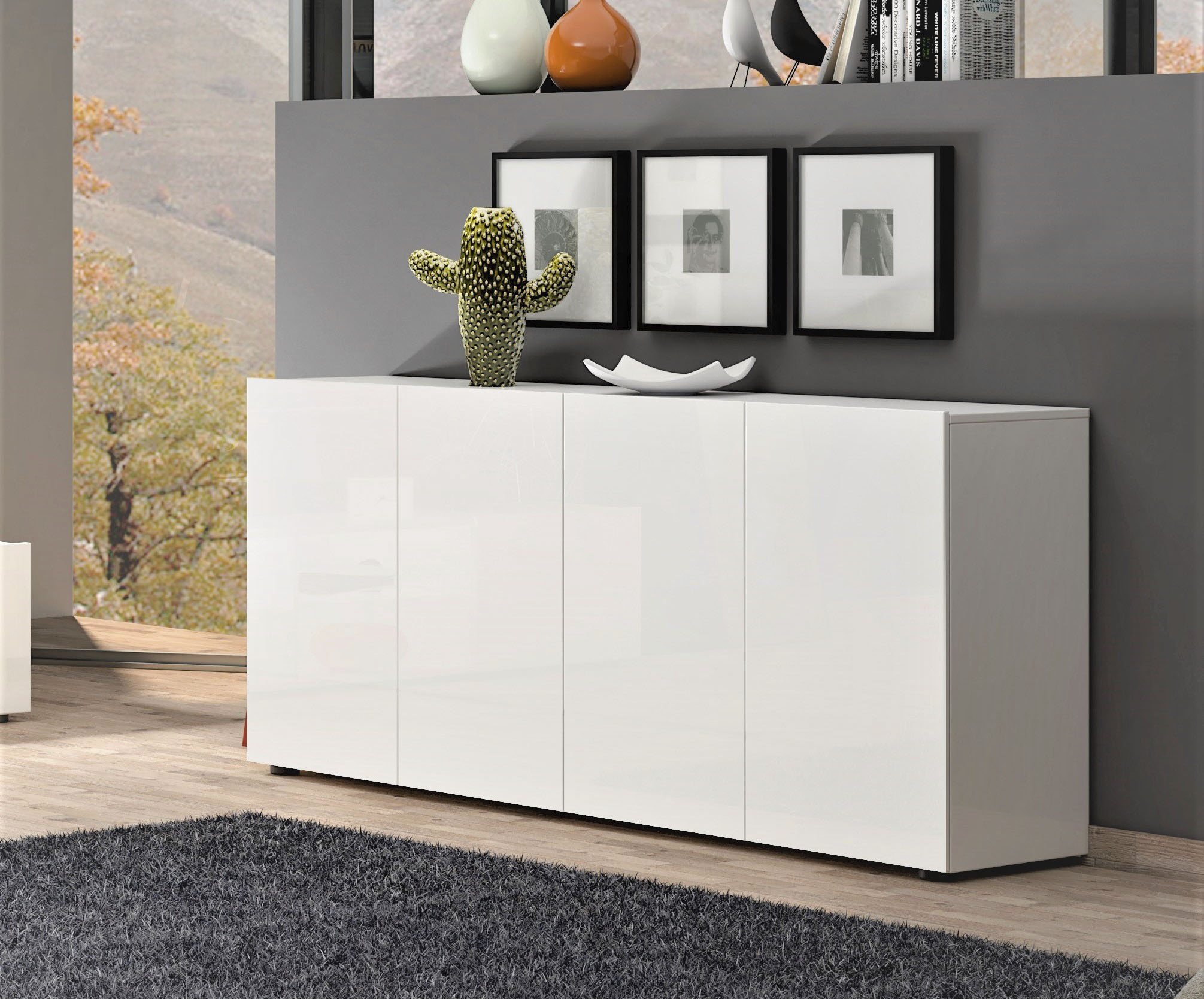 Thumbnail - INOSIGN Sideboard "MISTER- Sideboard, Anrichte, Kommode, Made in Italy, 4 Fächer" Kommode mit 4 Türen, komplett Hochglan...