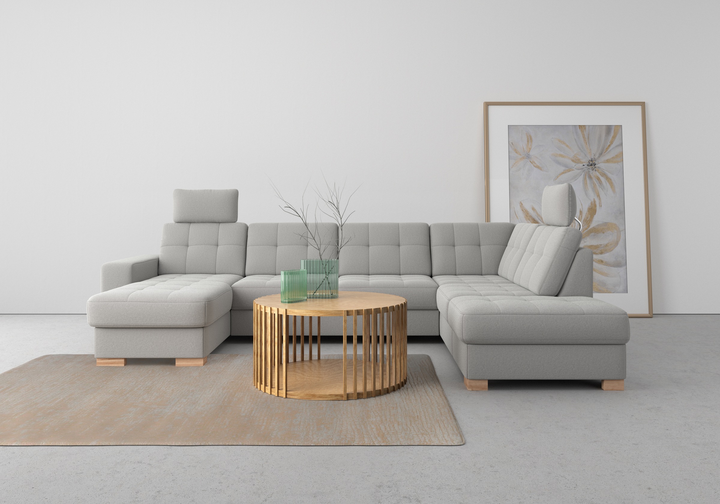 Sit & More Quincy Wohnlandschaft U-Form, Silber 10