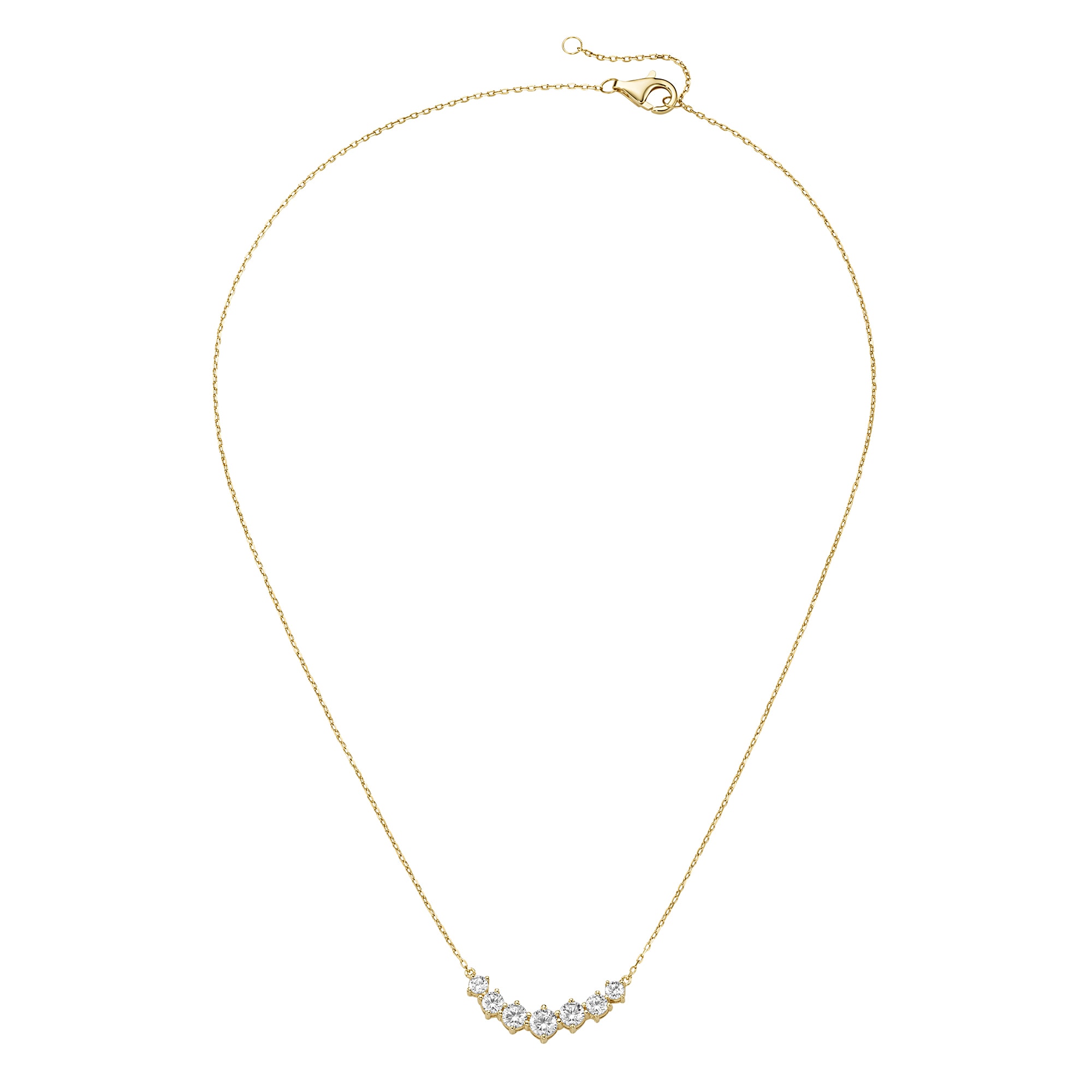 "Collier SMART JEWEL ""Mittelteil mit Zirkonia, Silber 925"", gold, Halsketten, Damen, 45cm, Silber 925 (Sterlingsilber), Collier"