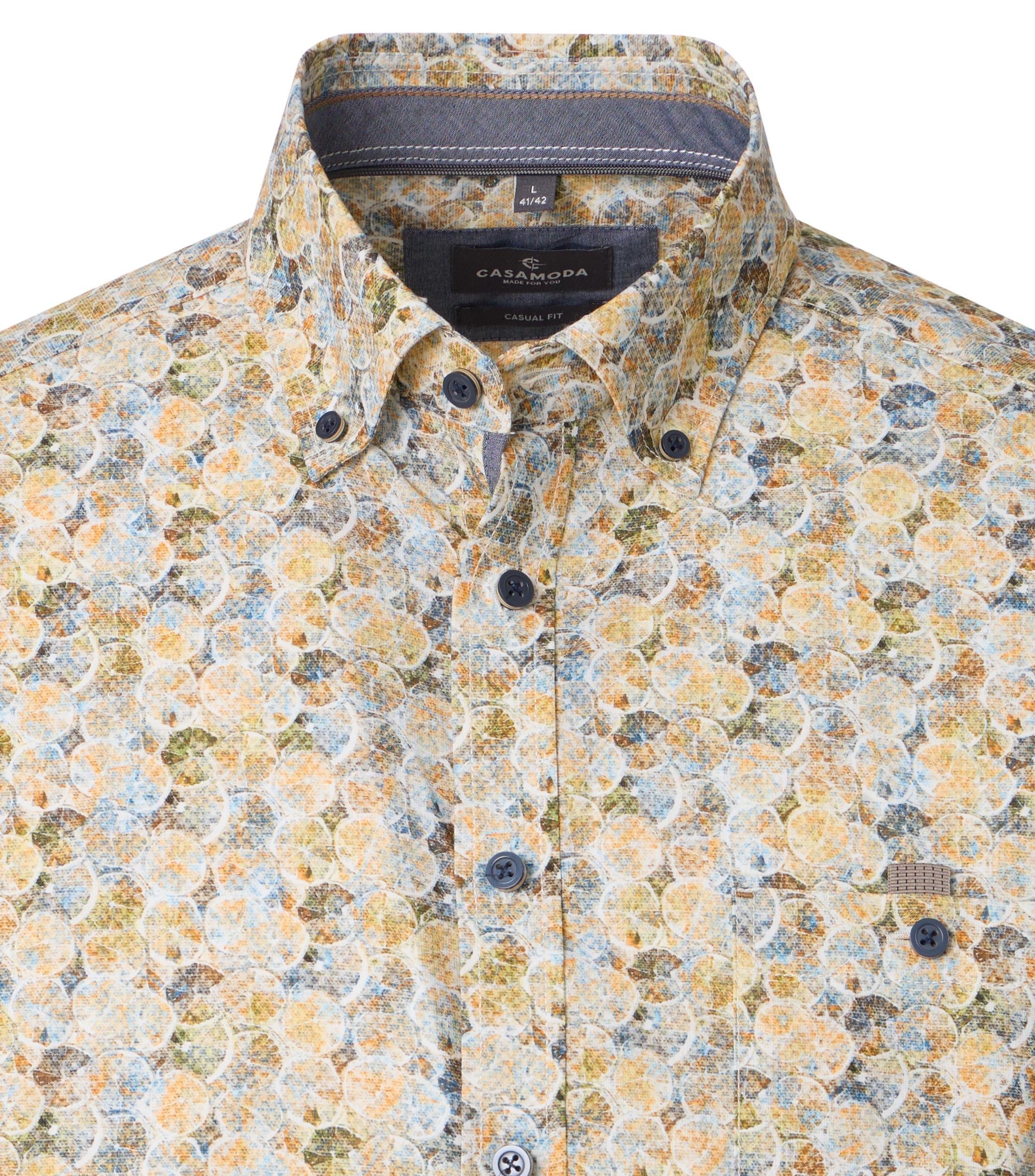 CASAMODA Casual Short Sleeve Shirt Print Yellow XXL 8