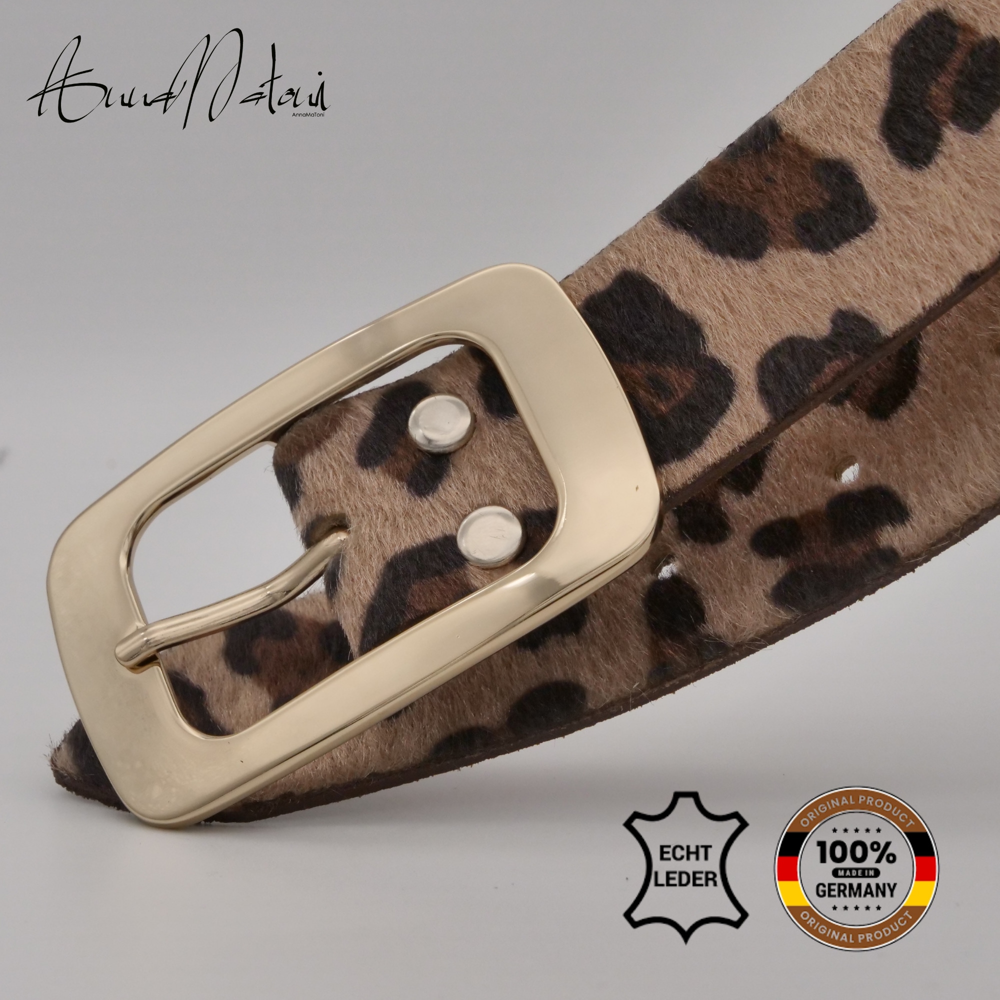AnnaMatoni Ledergürtel »AnnaMatoni Damen Ledergürtel in hochwertigem Kunstfell in Leo«