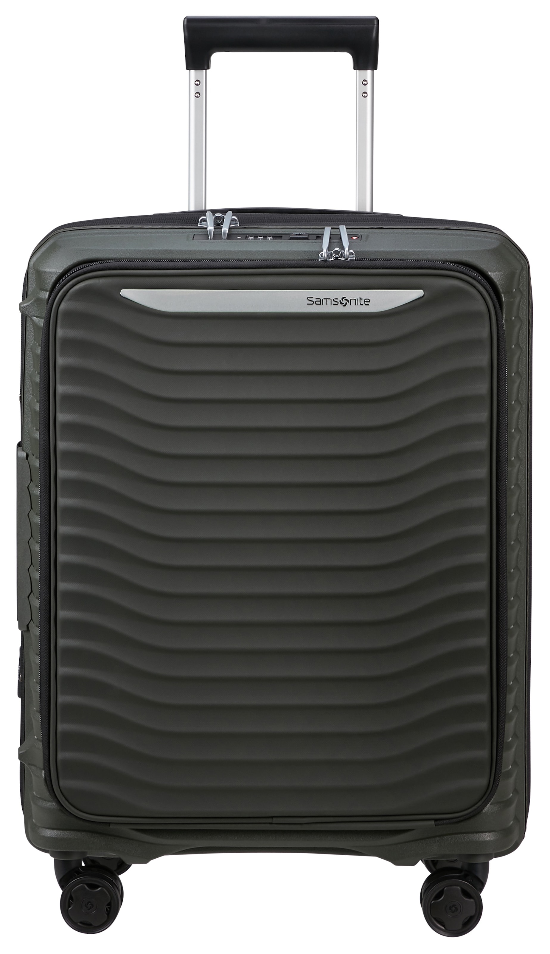 SAMSONITE Hartschalen-Trolley "UPSCAPE 55 mit Frontfach", grün, Polycarbonat, Koffer, mit Volumenerweiterung, mit Tragegriff oben und seitlich