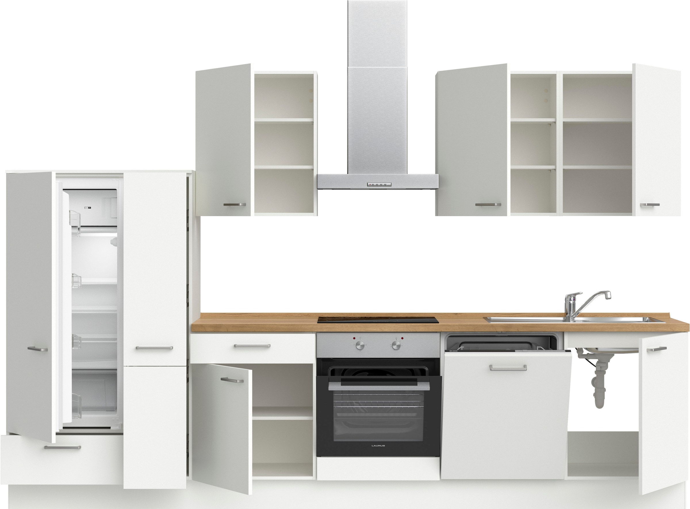 nobilia® Küchenzeile »"Touch I"«, vormontiert, Ausrichtung wählbar, Breite 330 cm, wahlw. mit E-Geräten