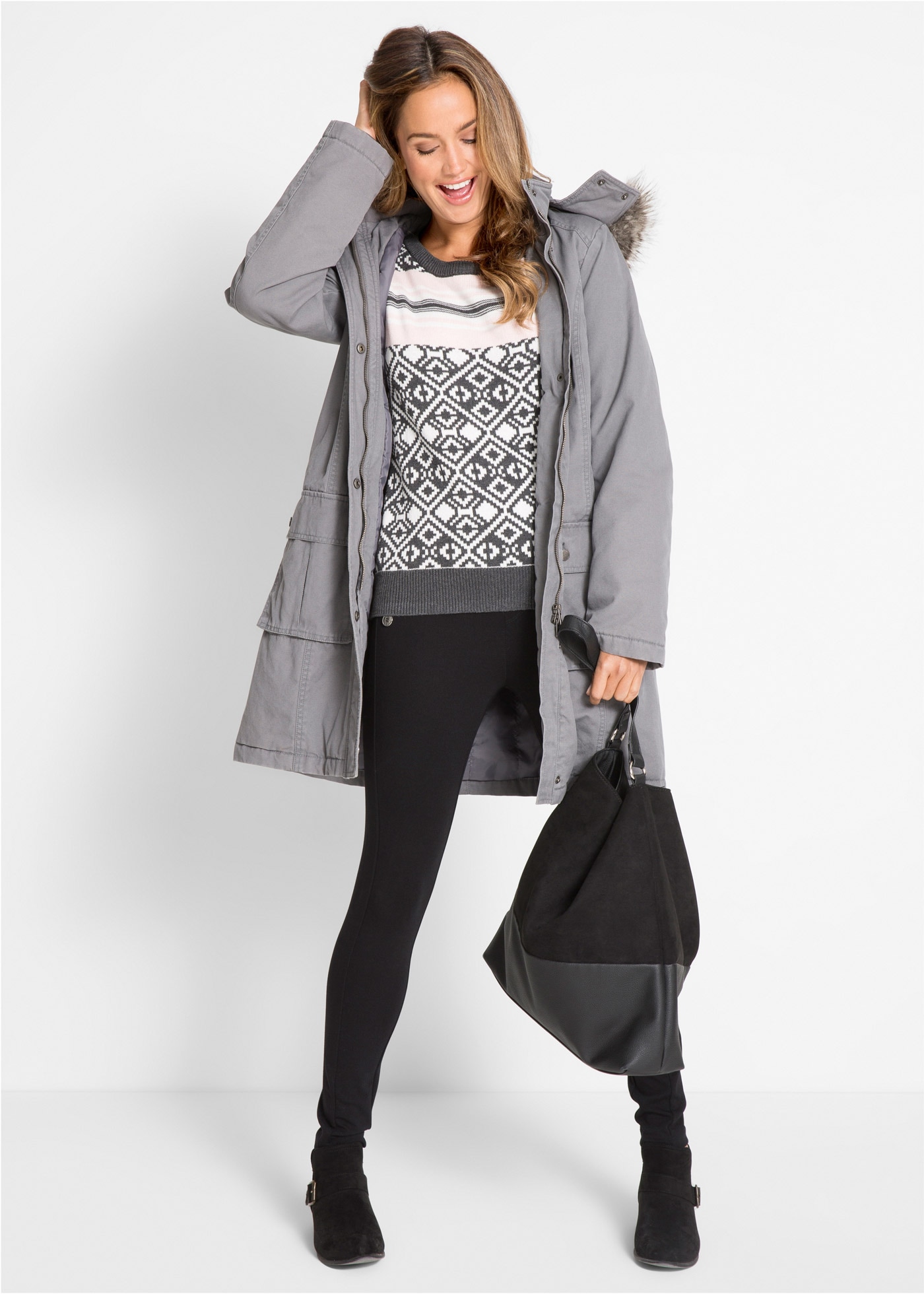 bonprix Norwegerpullover mit Norweger-Muster