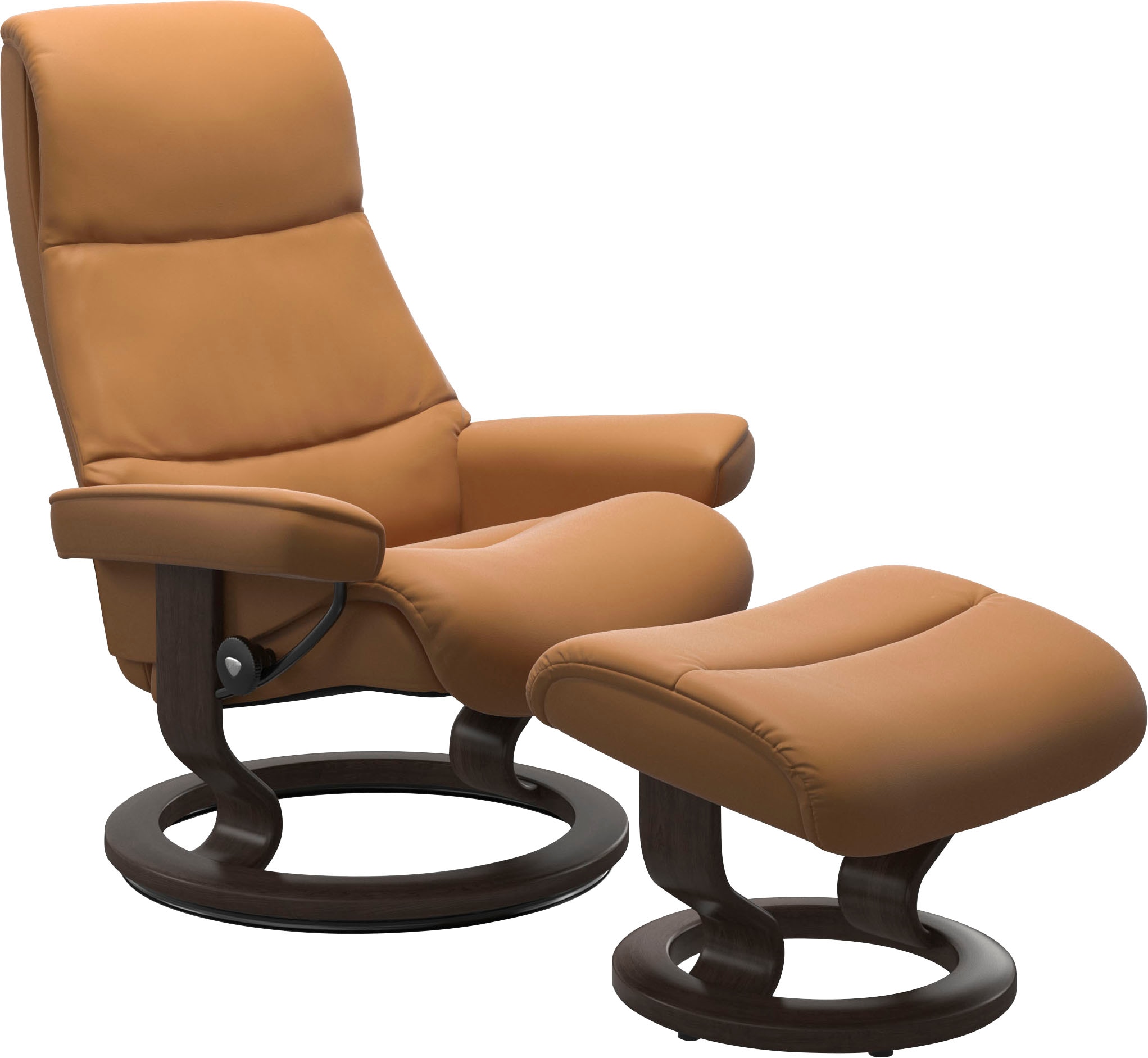 Stressless Relaxsessel "View" Set, Relaxsessel mit Hocker, mit Classic Base, Größe S,Gestell Wenge
