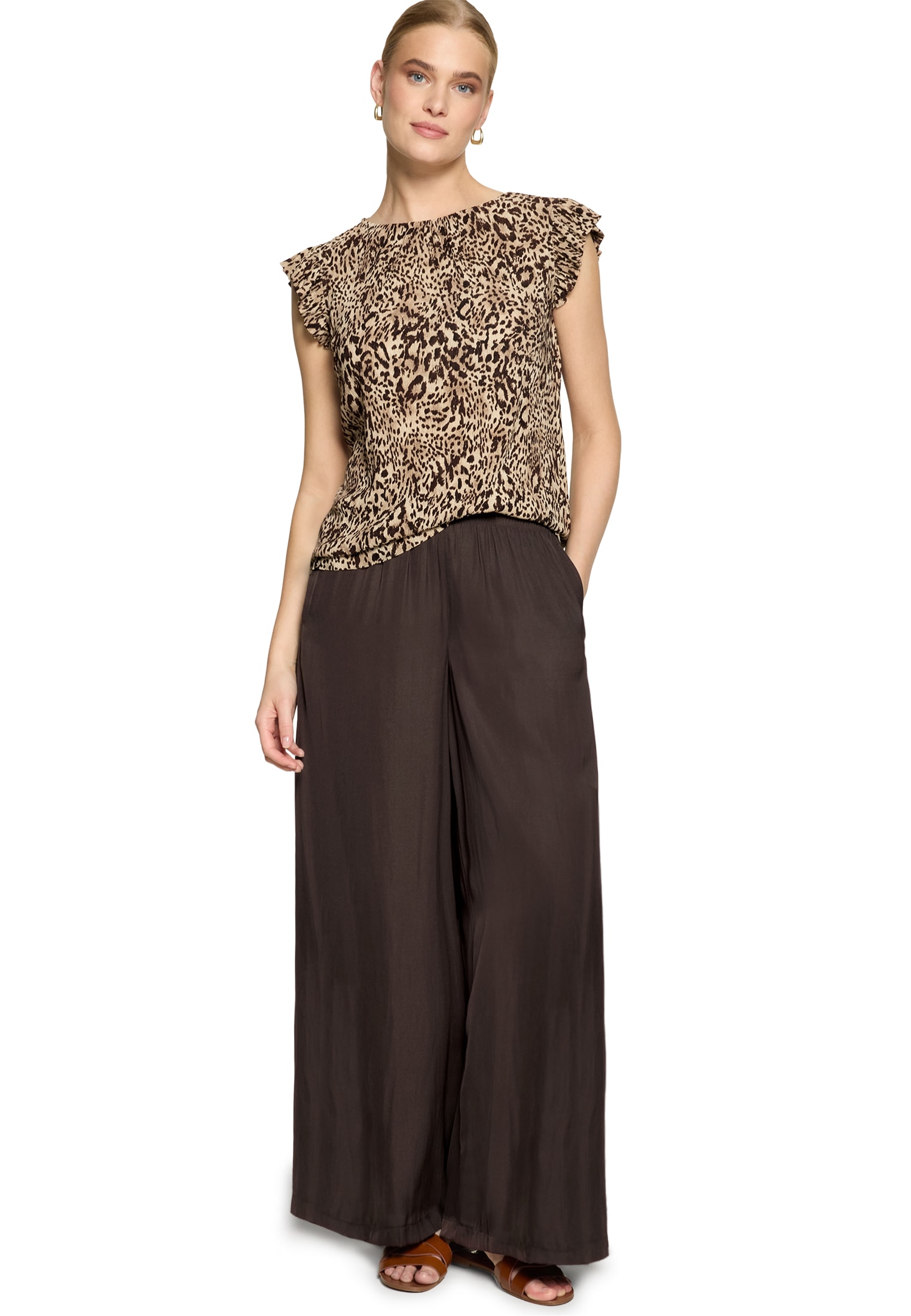 Zero Kurzarmshirt »Damen mit Animalprint« 1 Plissee