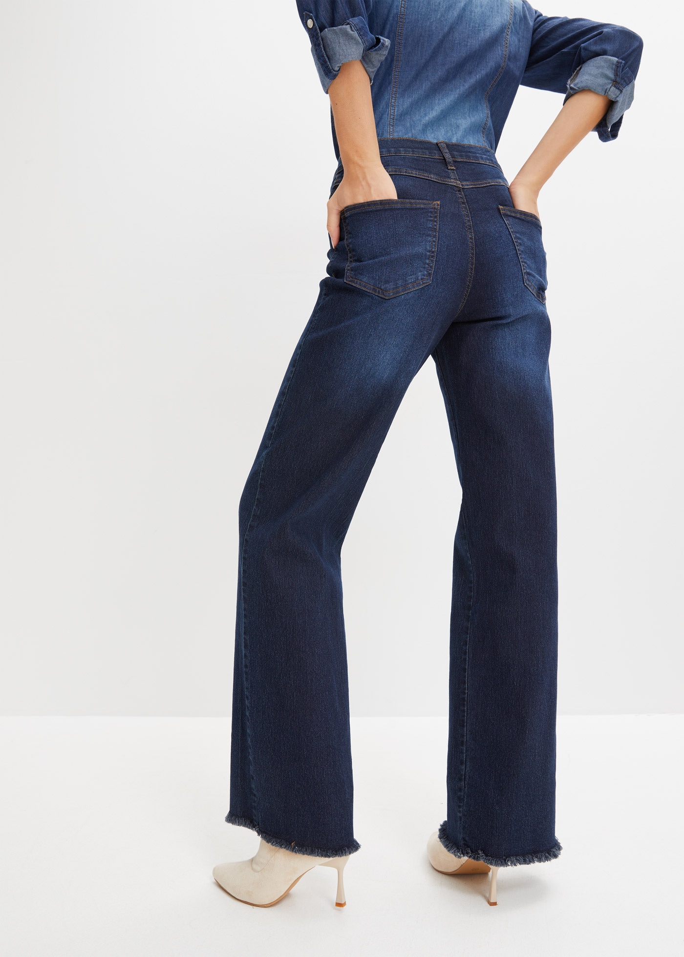 bonprix Weite Jeans »Wide-Leg-Jeans, High Waist« Wide-Leg-Jeans, High Waist