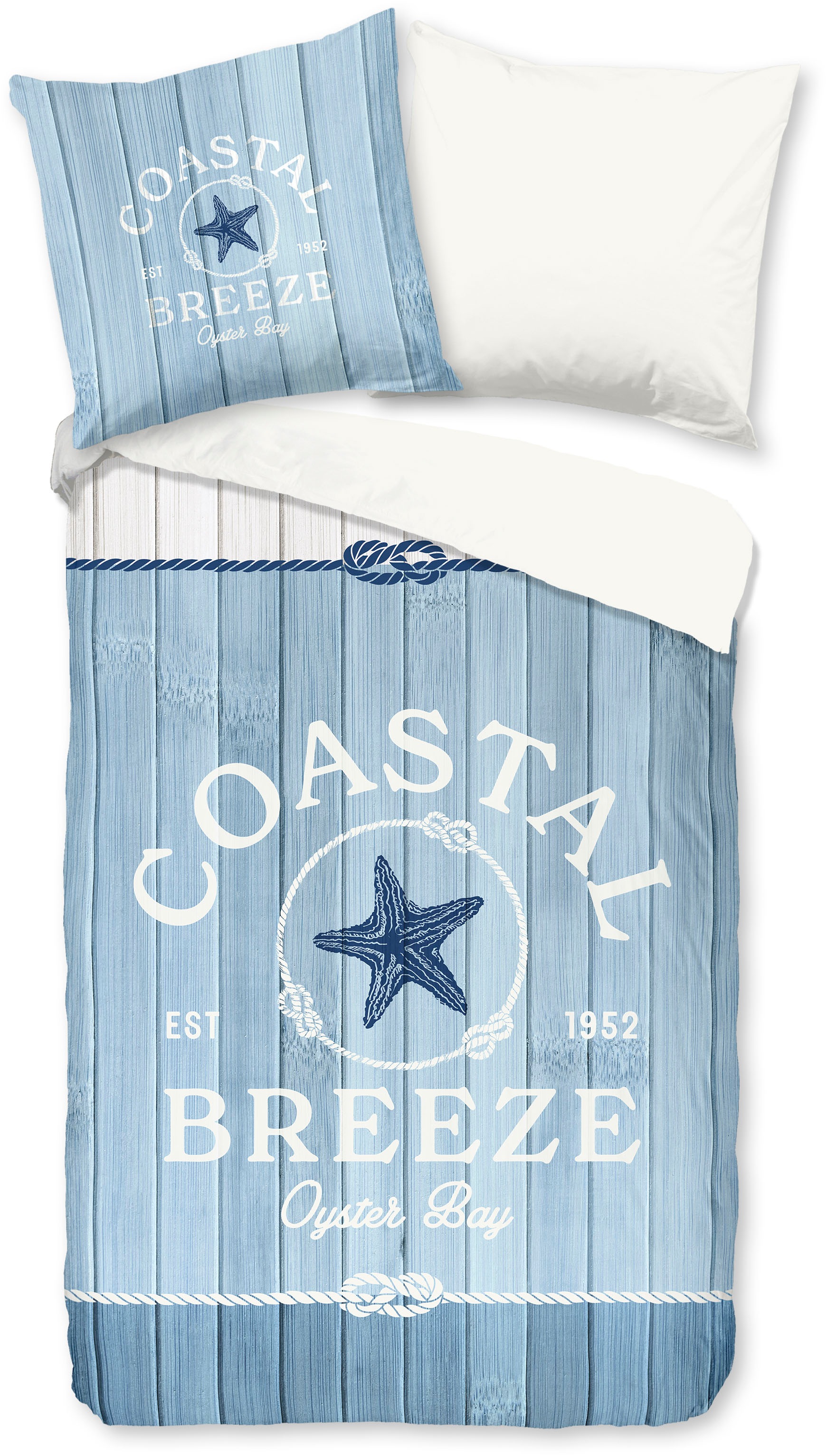 good morning Wendebettwäsche "Breeze" 2 Stk. tlg. Baumwolle, Renforcé, Reiß günstig online kaufen